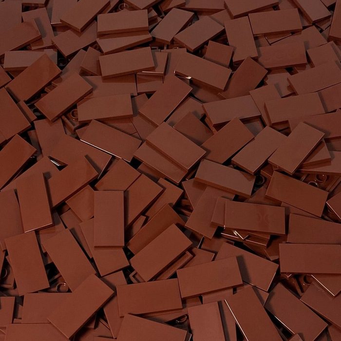 LEGO® Spielbausteine LEGO® 2x4 Fliesen Braun - 50x - Reddish brown tile 87079 (Creativ-Set 50 St) Made in Europe