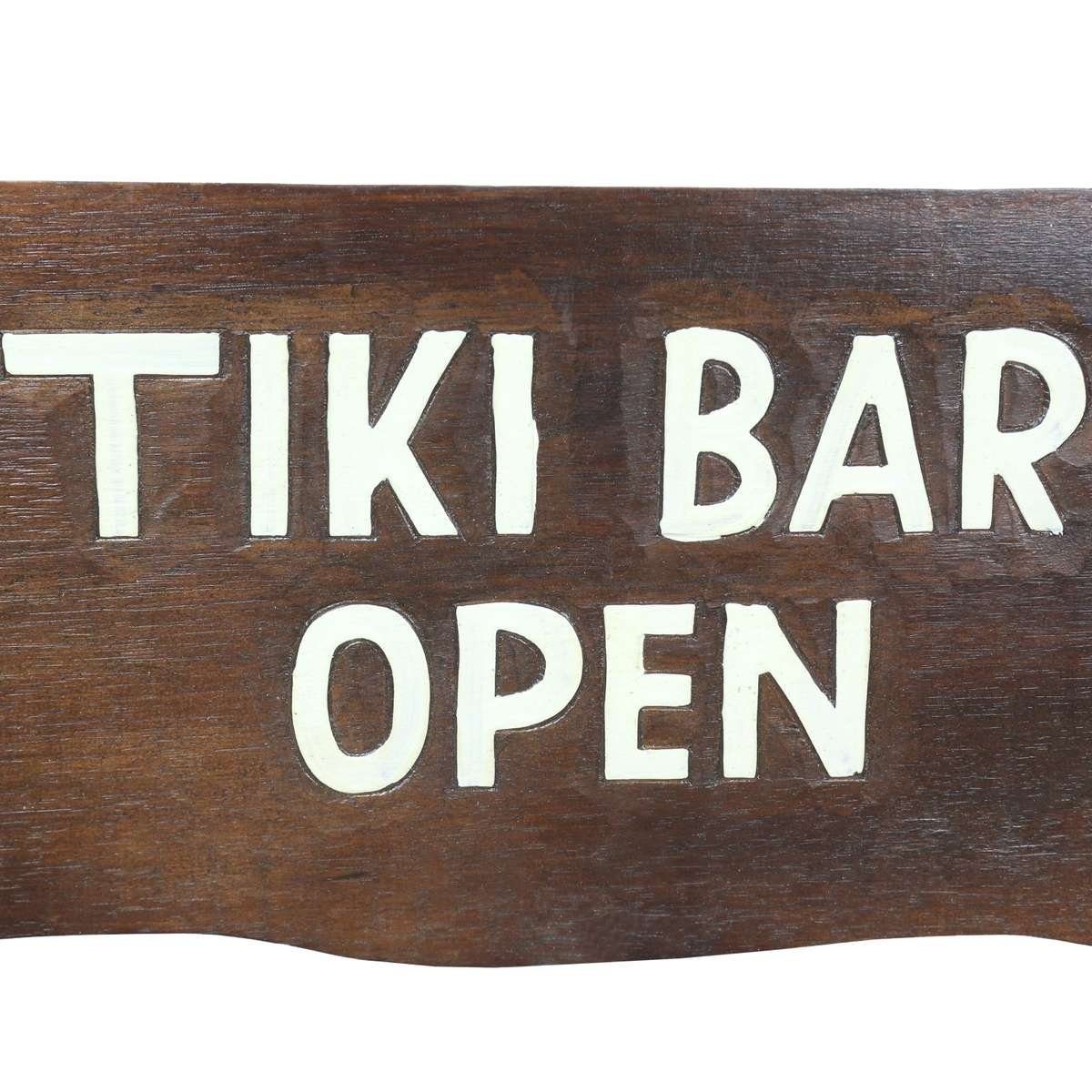 Tiki Oriental (1 Wandschild St), 100 Handarbeit Sonne Galerie Open Bar Wandbild L5, cm Schriftzug
