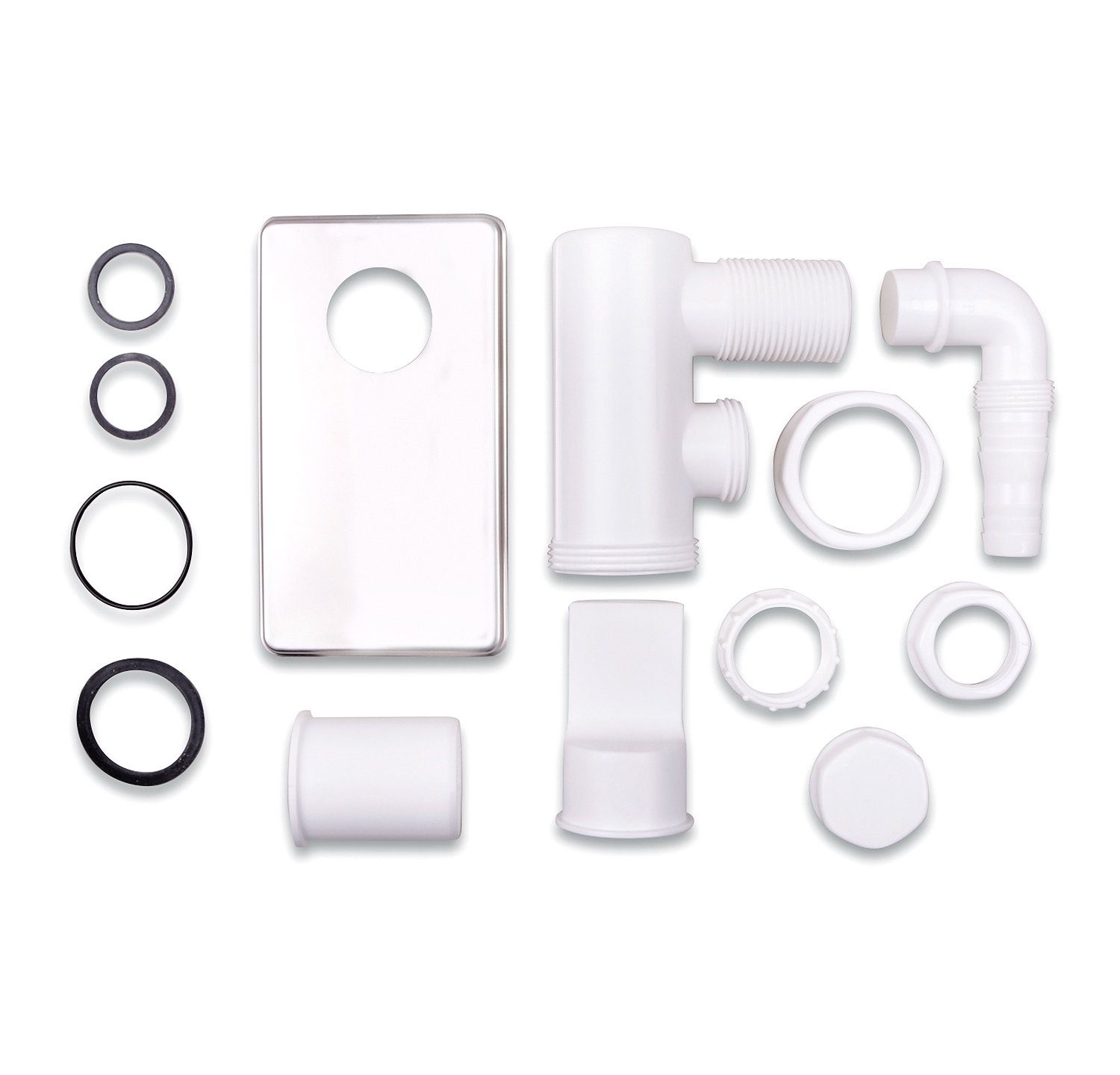 AQUADE Siphon Unterputzsiphon 40 mm Anschluss, für Waschmaschine Geschirrspüler