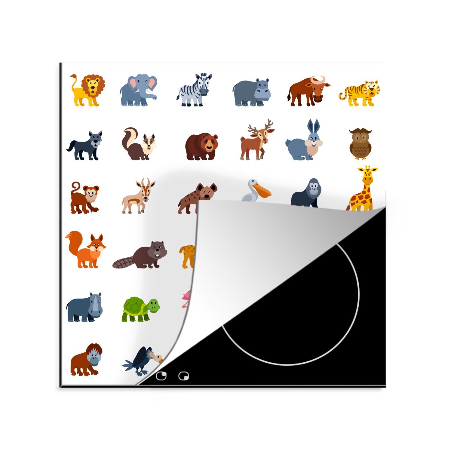 MuchoWow Herdblende-/Abdeckplatte Dekoration - Tiere - Wild, Vinyl, (1 tlg), 78x78 cm, Ceranfeldabdeckung, Arbeitsplatte für küche