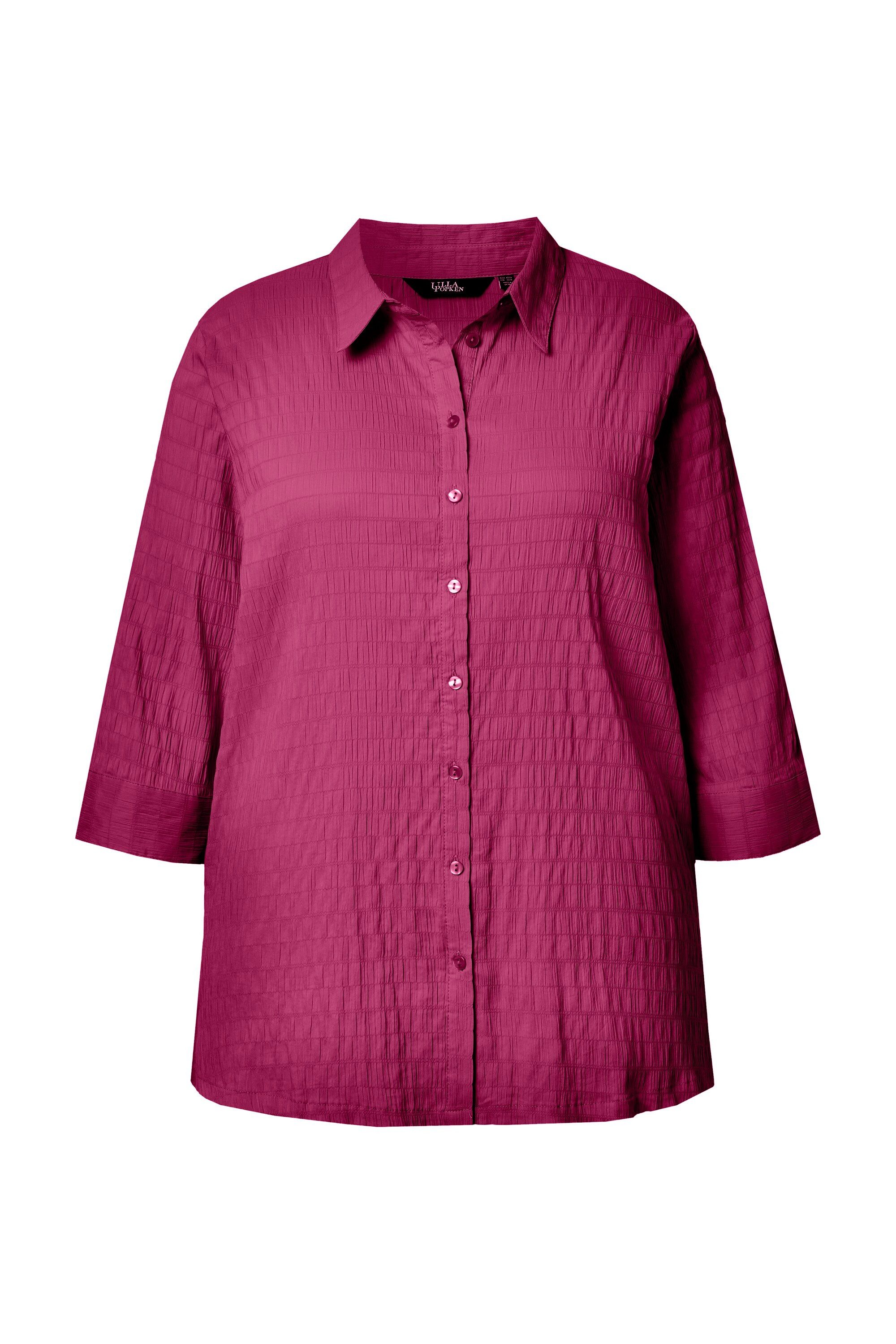 Ulla Popken Hemdbluse Bluse Bubble-Qualität Hemdkragen 3/4-Arm günstig online kaufen