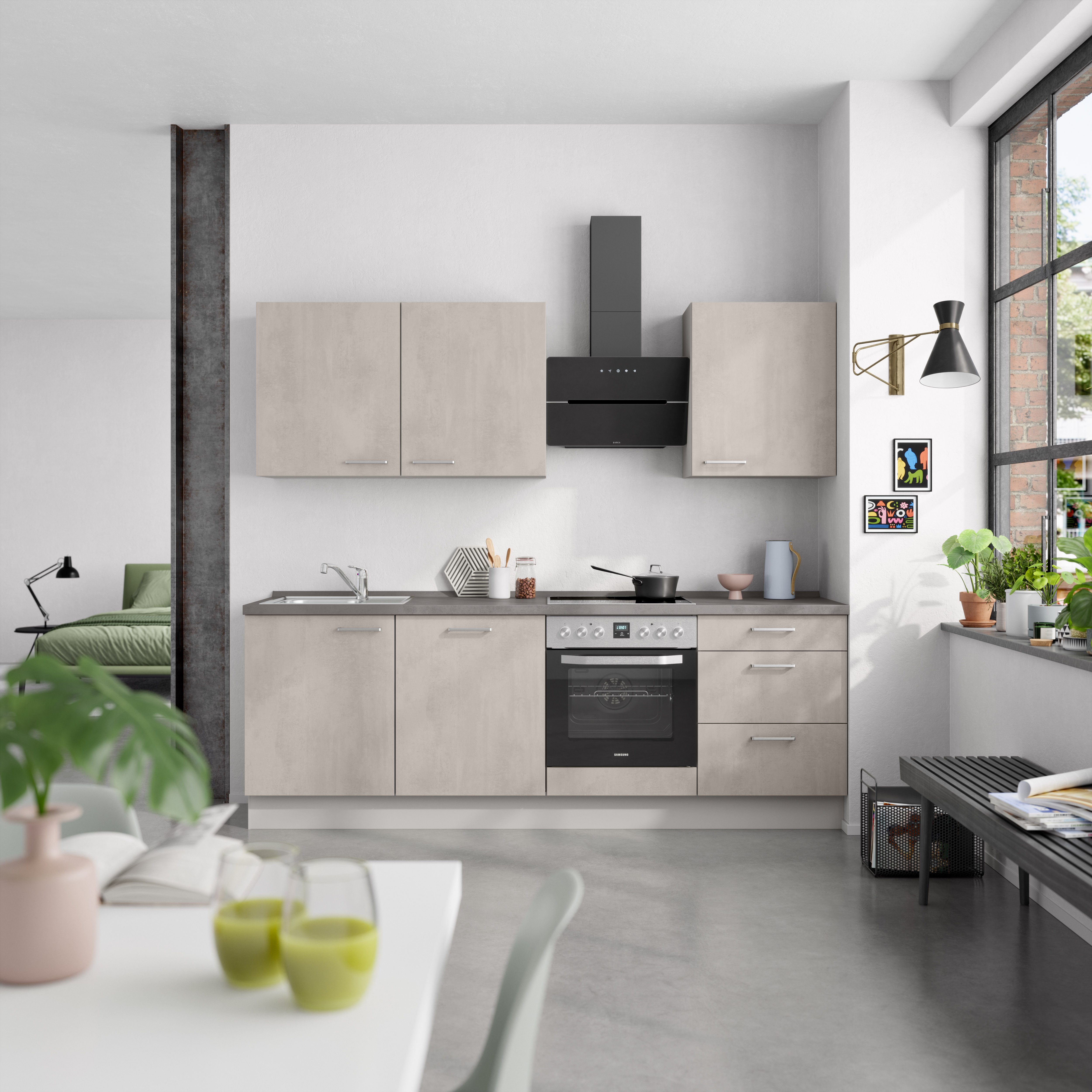 nobilia® Küchenzeile "Riva II", NEU: individuell anpassbar mit gratis Profi-Beratung, vormontiert, Breite 240 cm, Ausrichtung wählbar, wahlw. mit E-Geräten