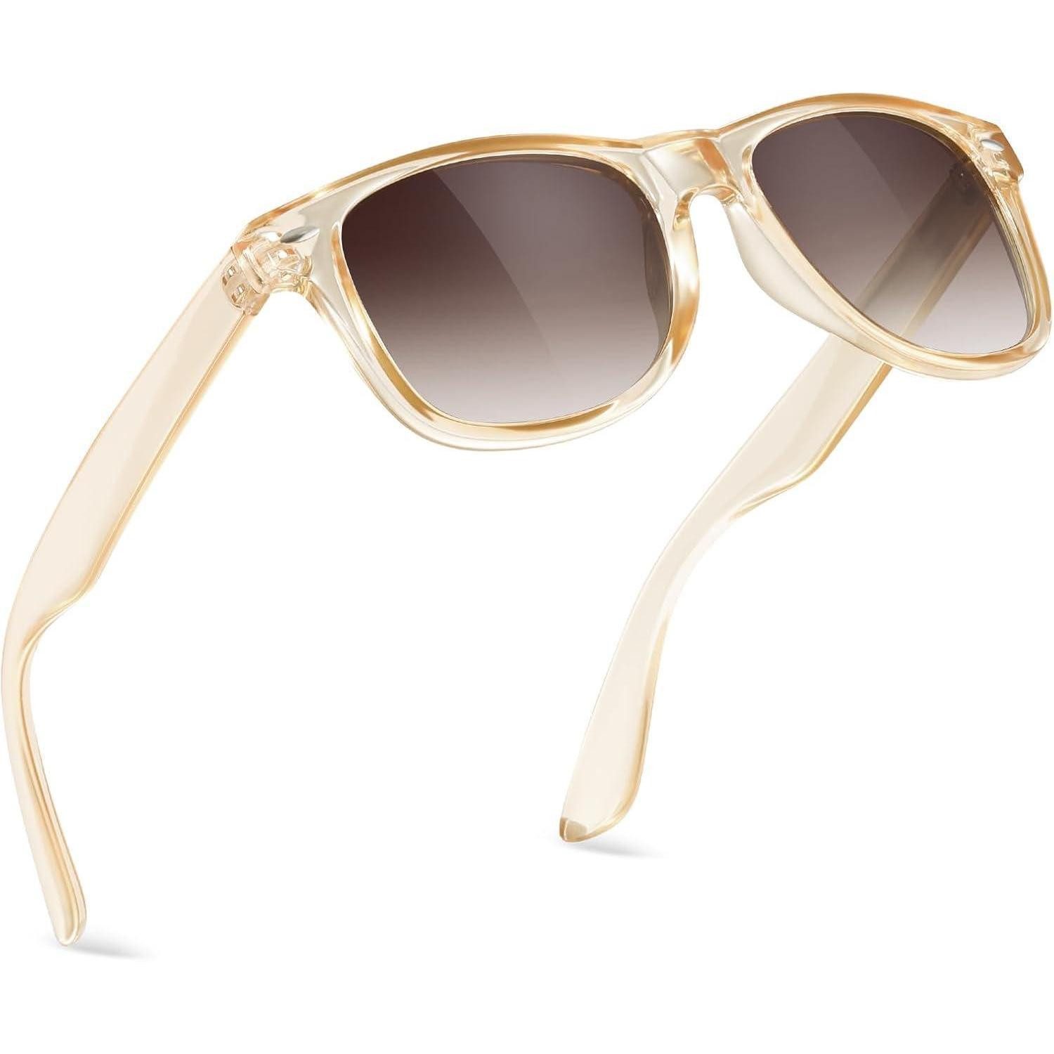 LuxusKollektion Retrosonnenbrille Sonnenbrille polarisiert Champagnerrahmen Verlaufend Teefarbenen (1-St)