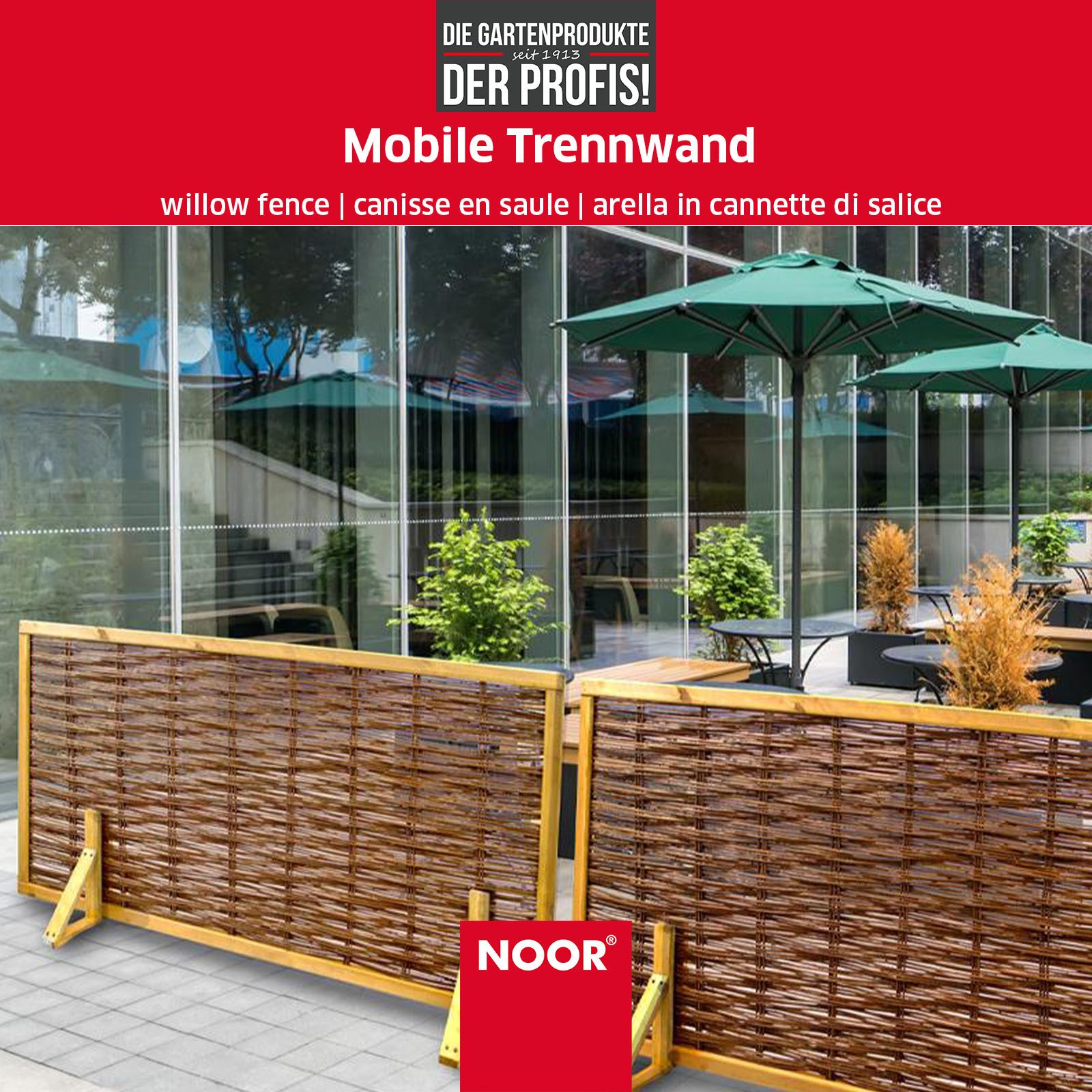 NOOR Sichtschutzelement Mobile Trennwand aus Weide günstig online kaufen