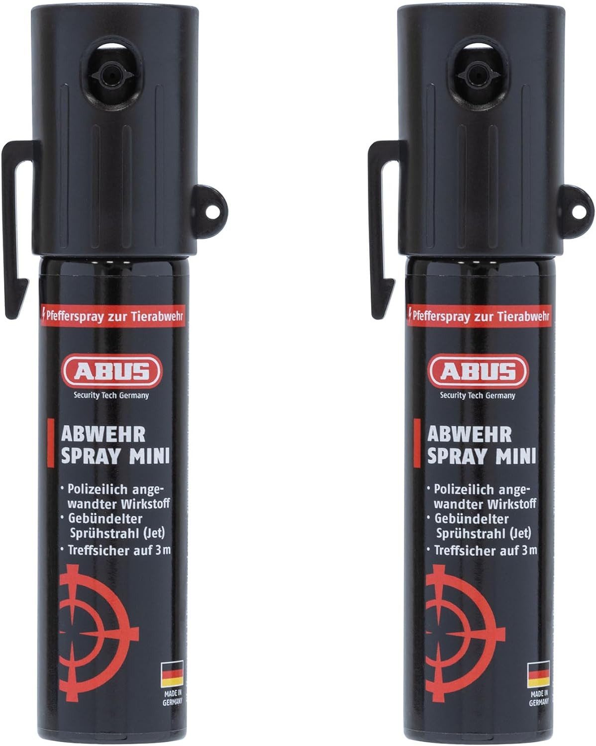 ABUS Tierabwehrspray ABUS Abwehrspray SDS80 Mini zur Selbstverteidigung bei Tierangriffen, 2-St.