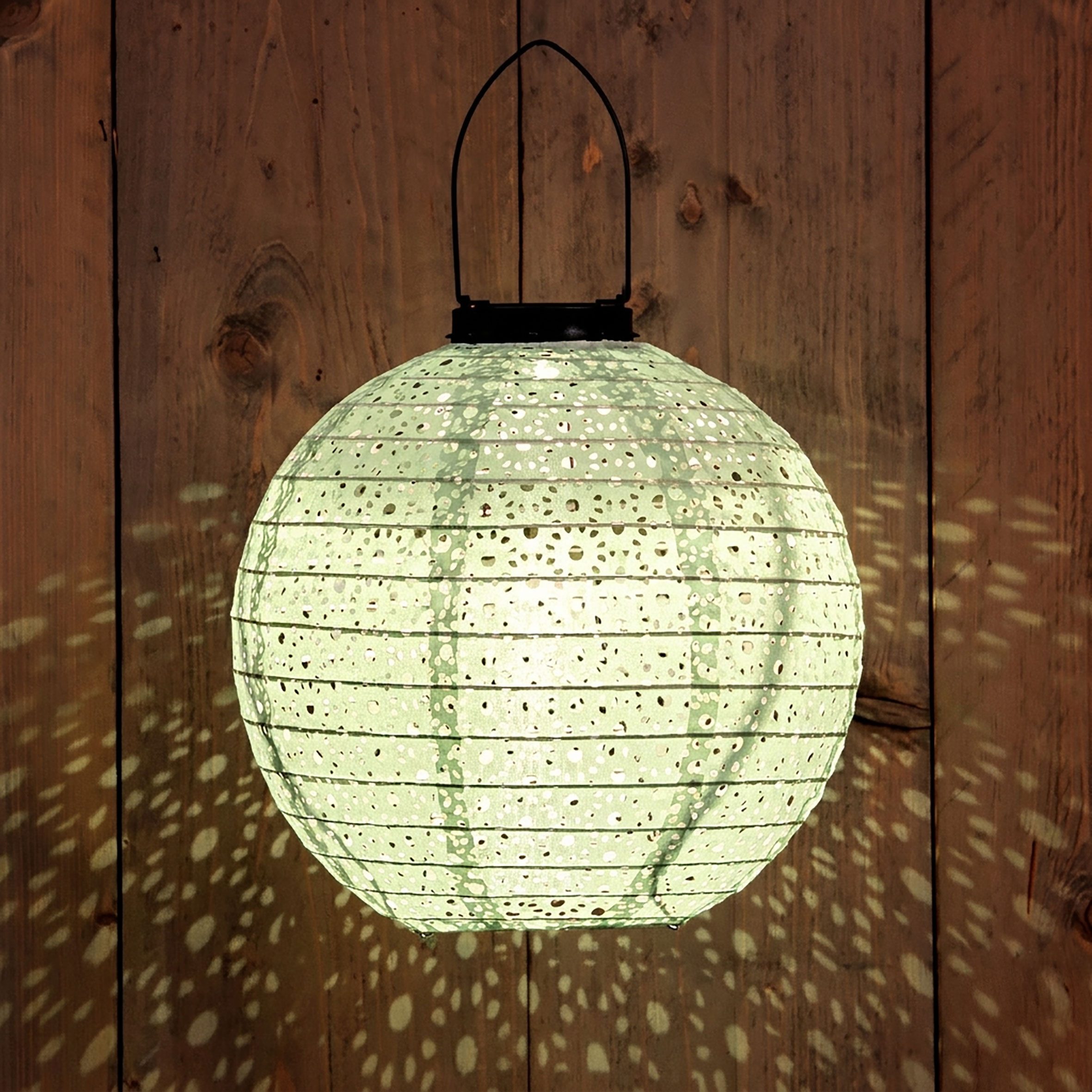 Spetebo LED Lampion Solar Textil Laterne Garten Deko Beleuchtung, Einschaltautomatik, LED fest integriert, warm weiß, Solar betrieben