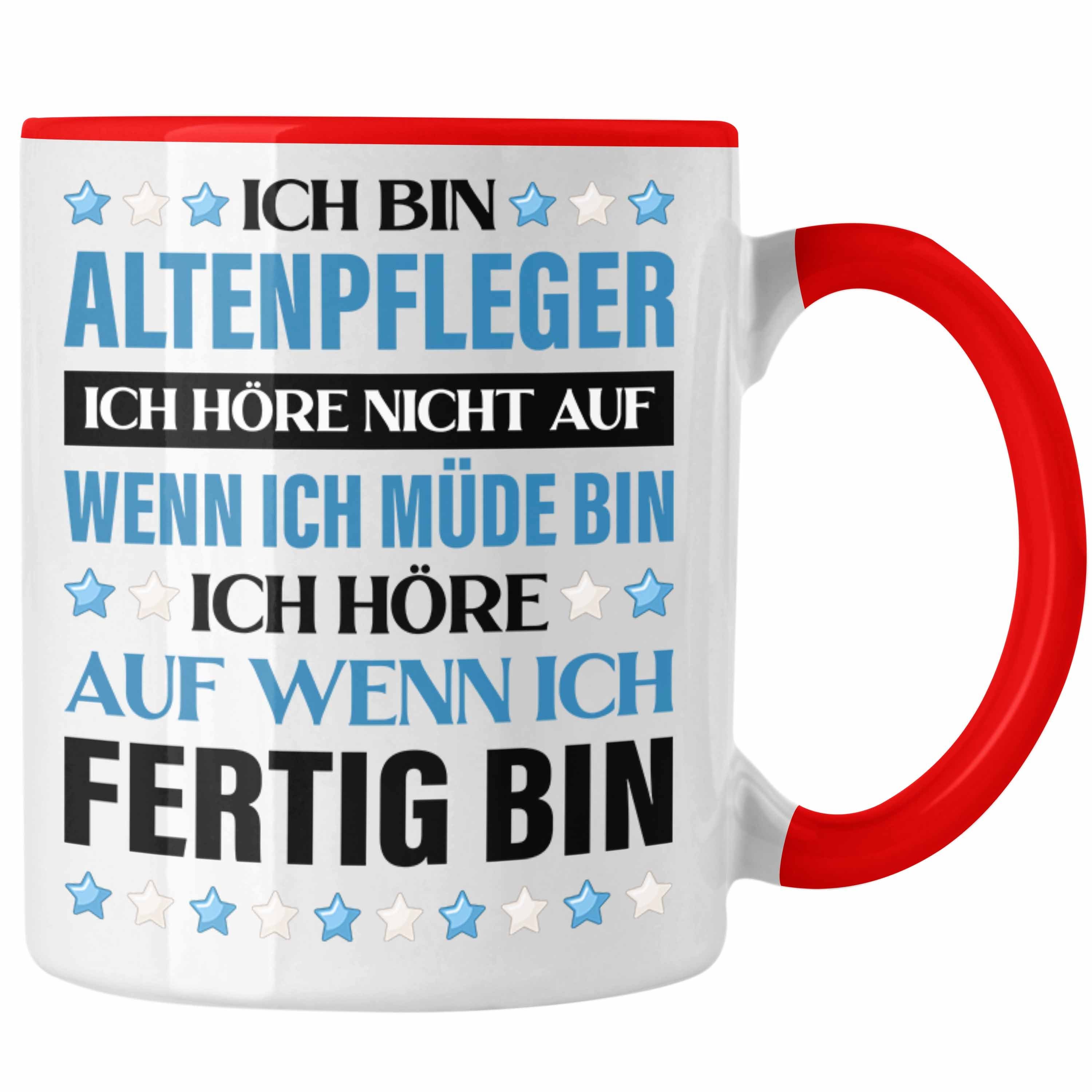 Trendation Tasse Trendation - Altenpfleger Rot Zubehör Geschenkidee Pfleger Kaffeetasse Tasse Lustig Geschenke