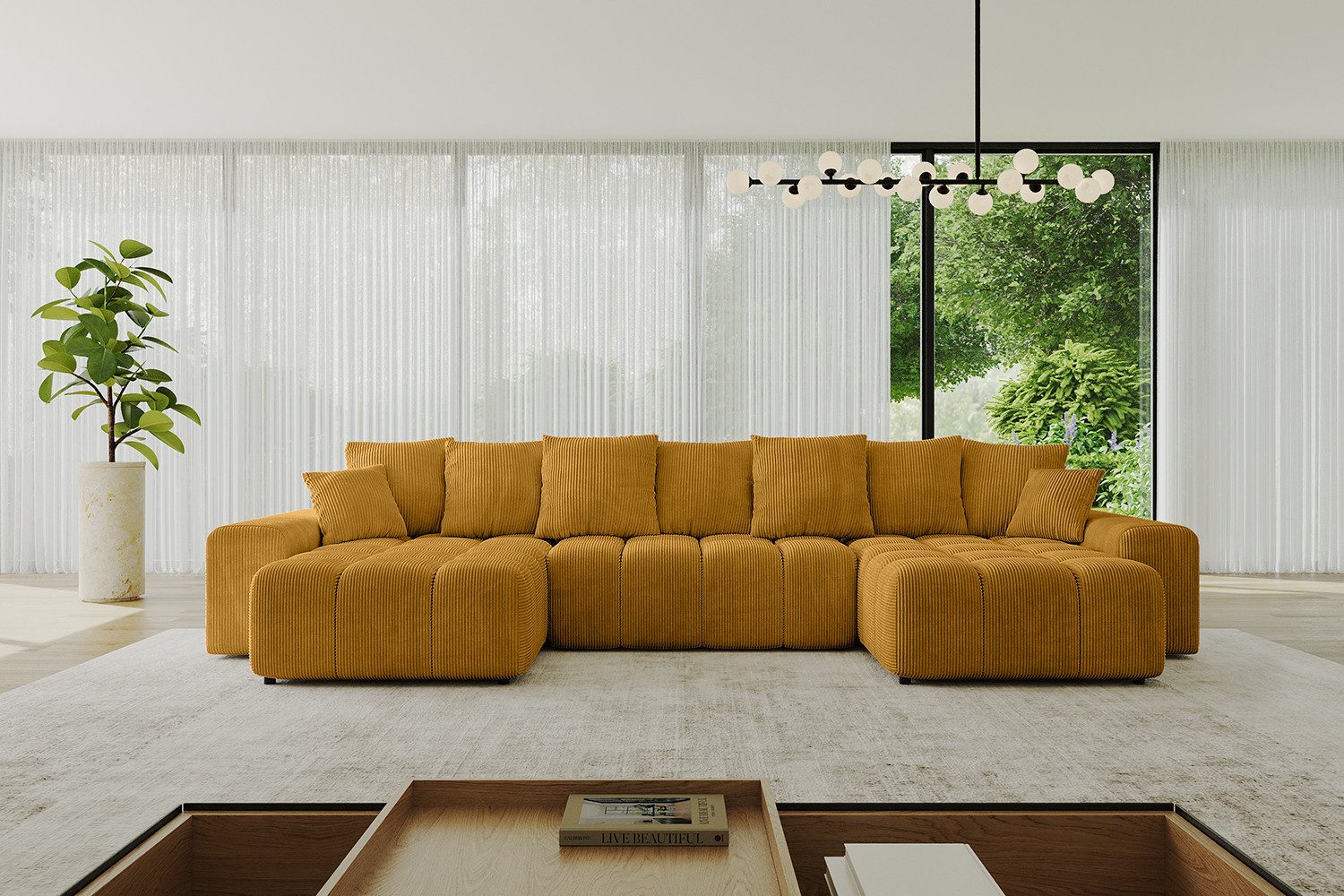 ALTDECOR Wohnlandschaft ENIL-U, Couch mit Schlaffunktion, günstig online kaufen