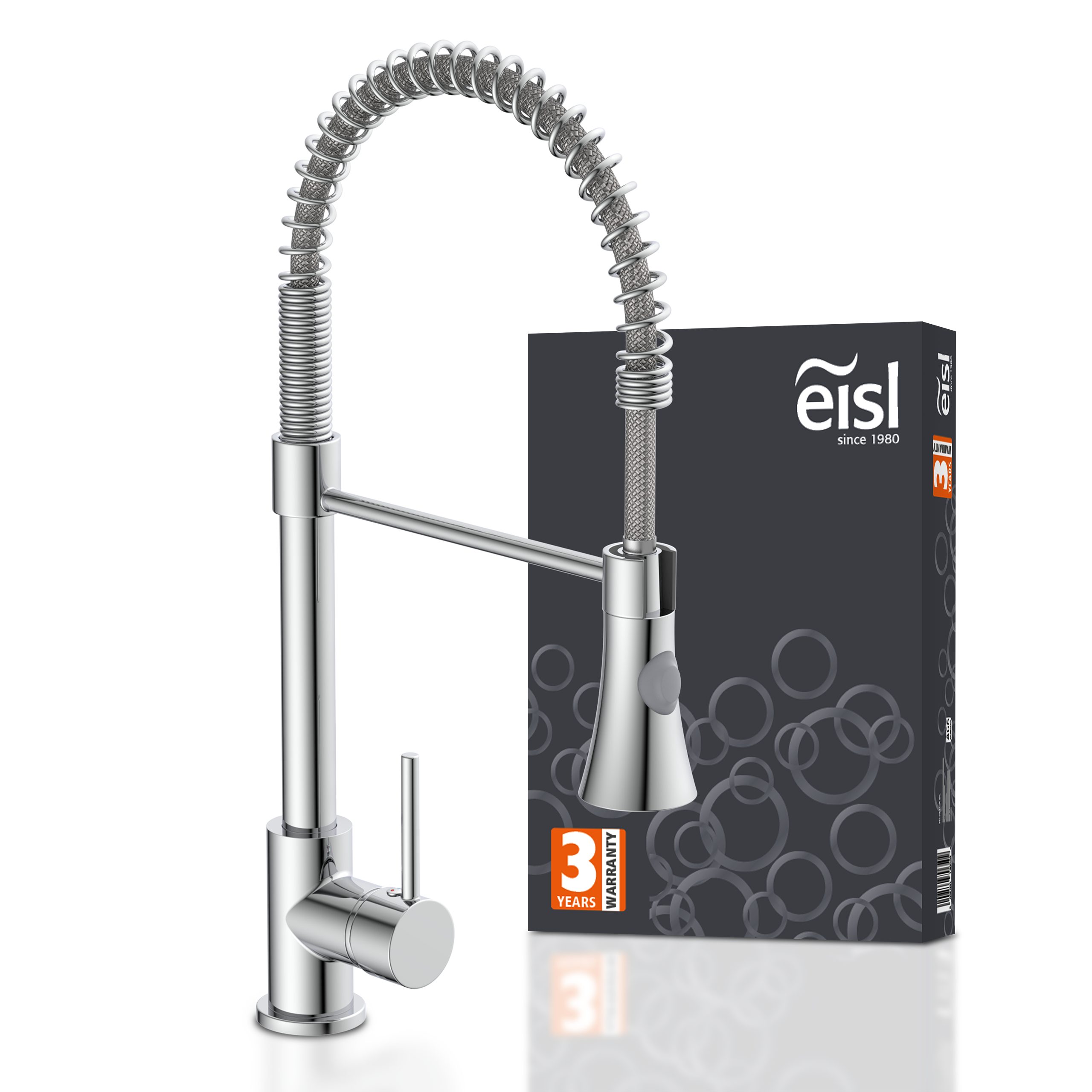 Eisl Spültischarmatur LEON Wasserhahn ausziehbar, 360° schwenkbare Mischbatterie