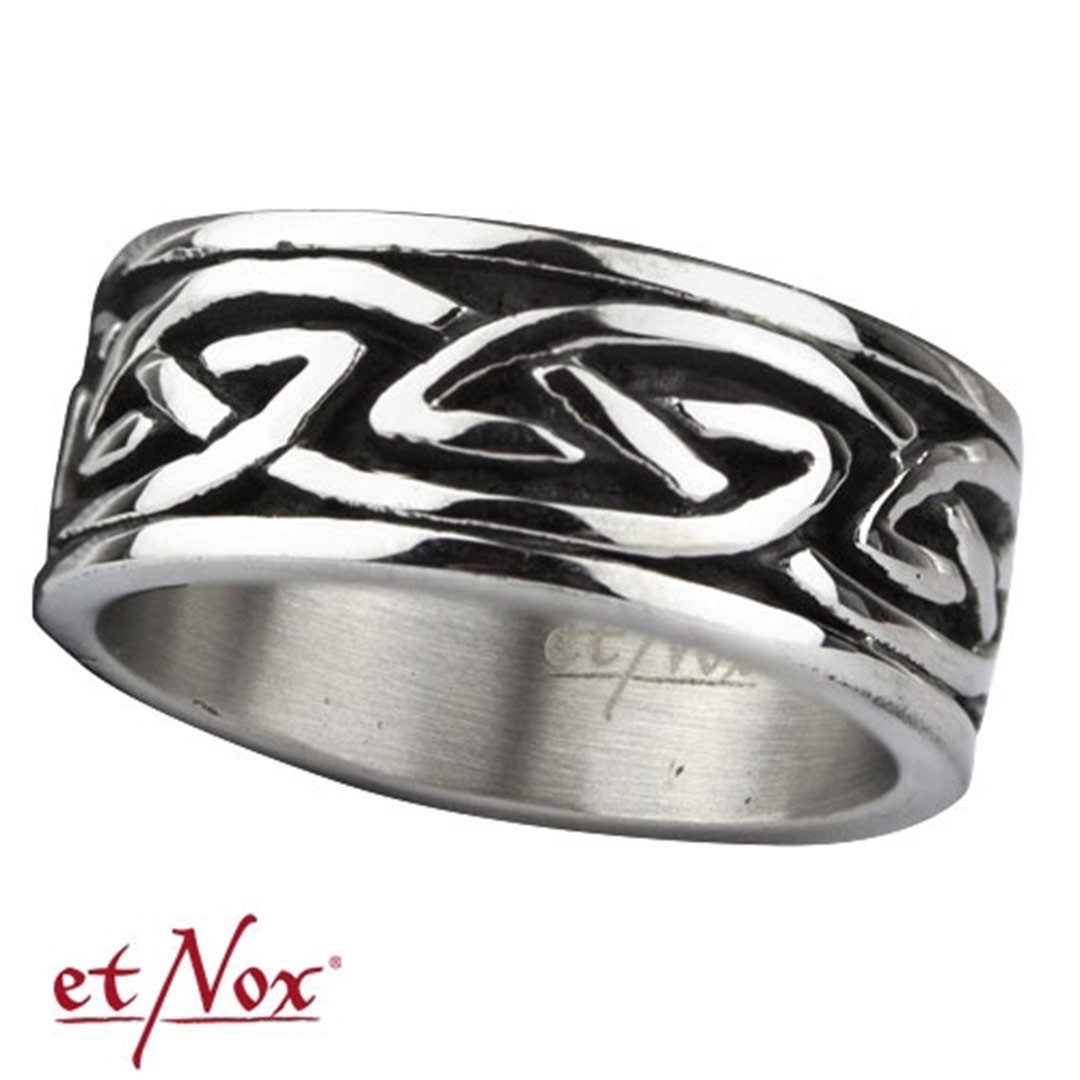 etNox Fingerring Ring keltischer Knoten: Tribal Bandring aus Edelstahl