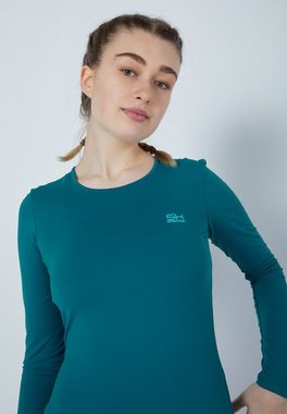 SPORTKIND Funktionsshirt Tennis Longsleeve Shirt Mädchen & Damen petrol grün
