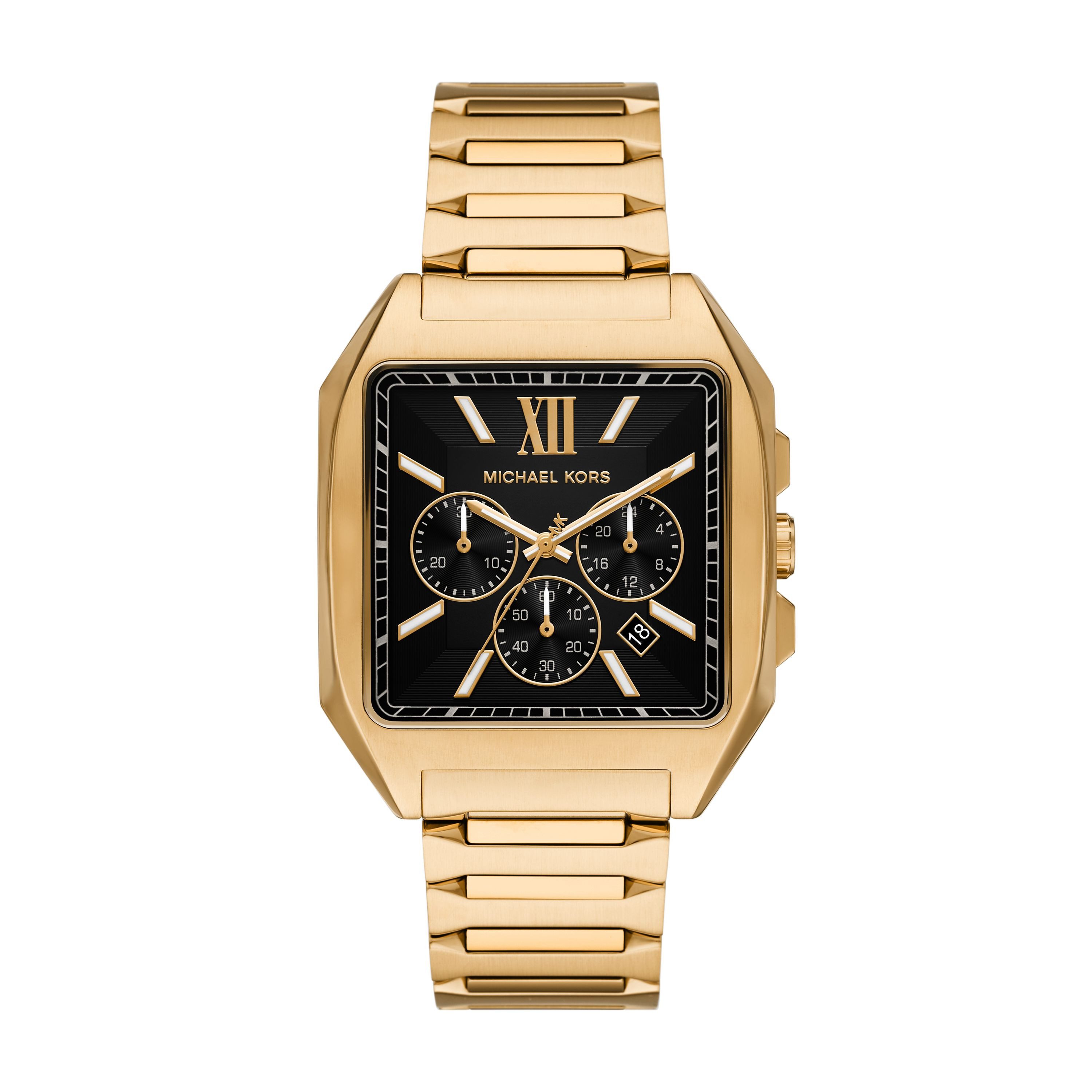 MICHAEL KORS Chronograph Hayes MK9281, Quarzuhr, Armbanduhr, Edelstahlarmband, analog, Tag, Stoppfunktion