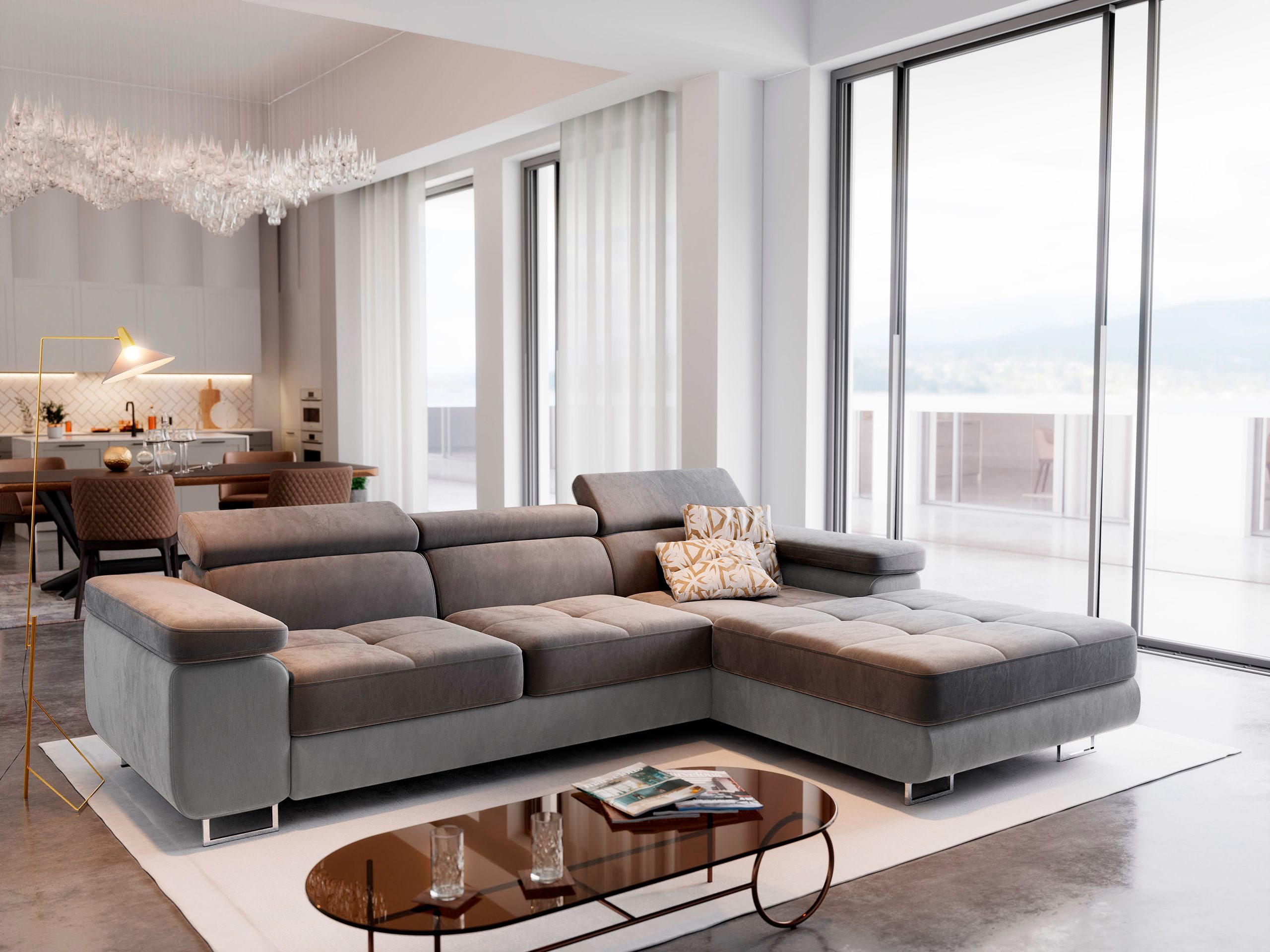 Masseno Ecksofa ELMA mit Schlaffunktion L-Form, günstig online kaufen