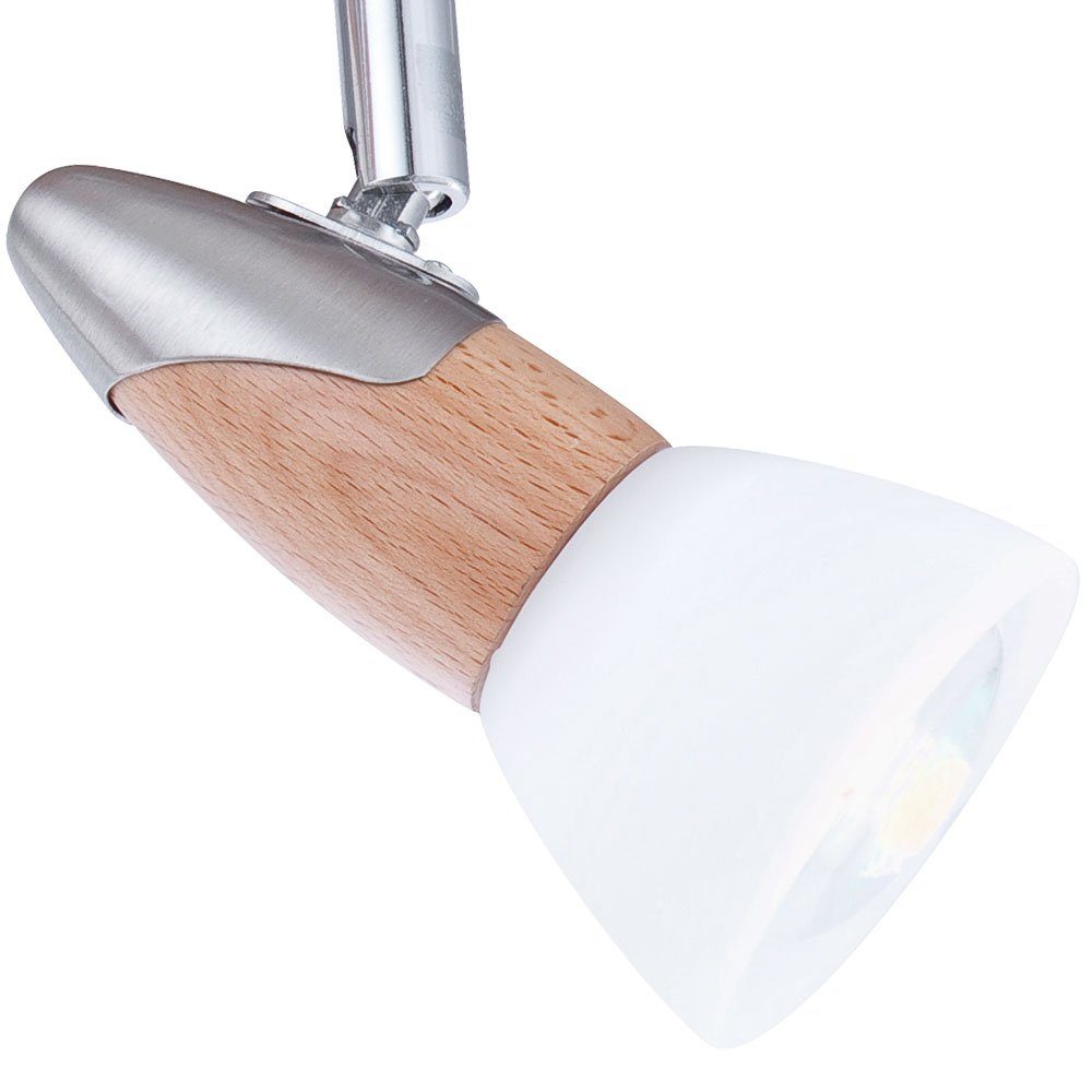 Zimmer LED Spots im FERNBEDIENUNG inklusive, Farbwechsel, Deckenspot, Set Wohn Decken Warmweiß, etc-shop Holz Lampe Glas Leuchtmittel dimmbar