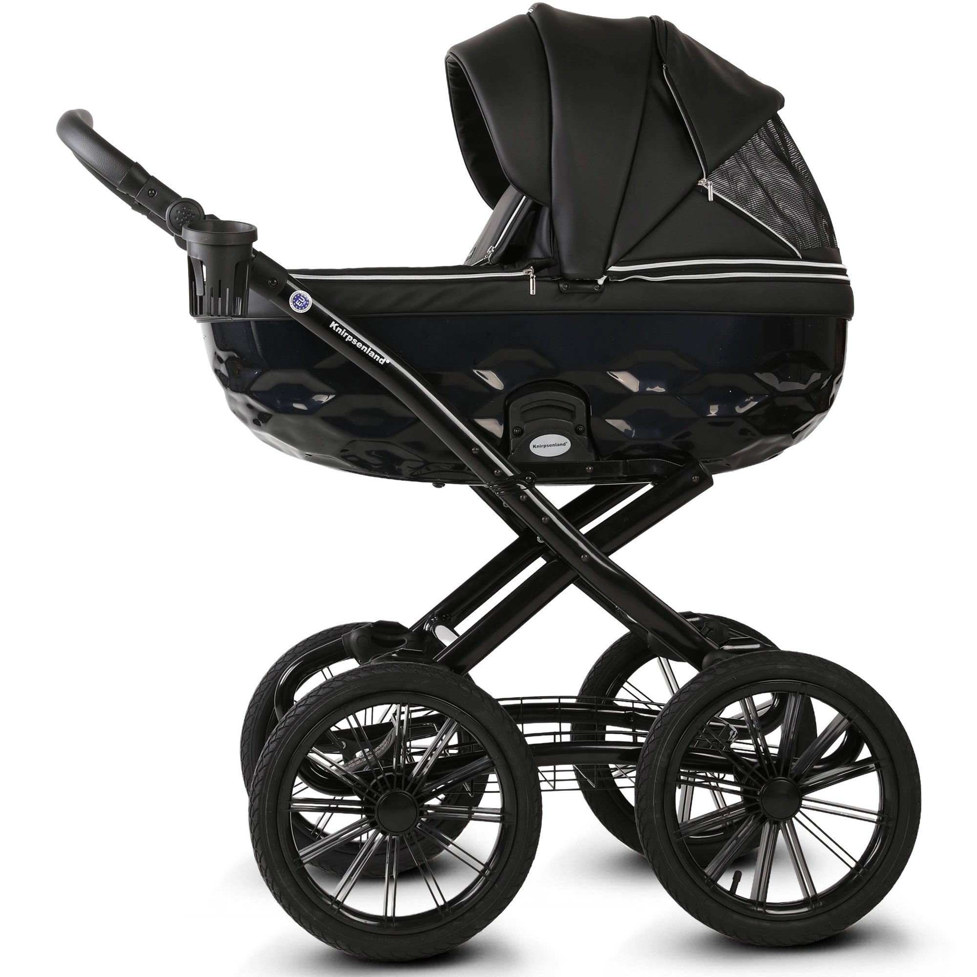 Knirpsenland Kombi-Kinderwagen Premium Retro Exclusive 2in1 inkl. Sportwagen, Wickeltasche & Zubehör, (Spar-Set), Kinderwagen, Handarbeit, 2in1 Kombi mit Babywanne und Sportsitz