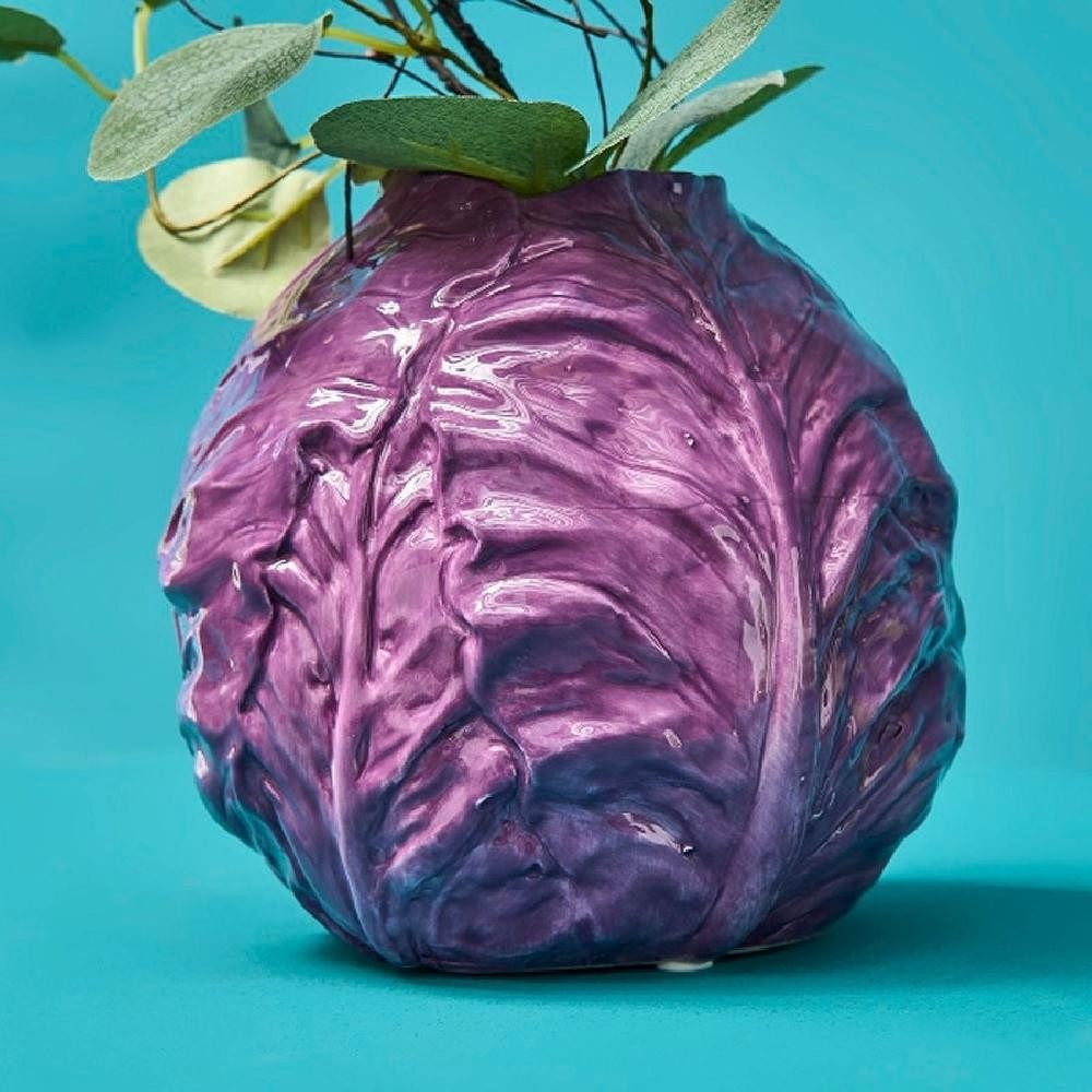 Werner Voß Dekovase Vase Rotkohl Kohlkopf Lila (14,5cm)