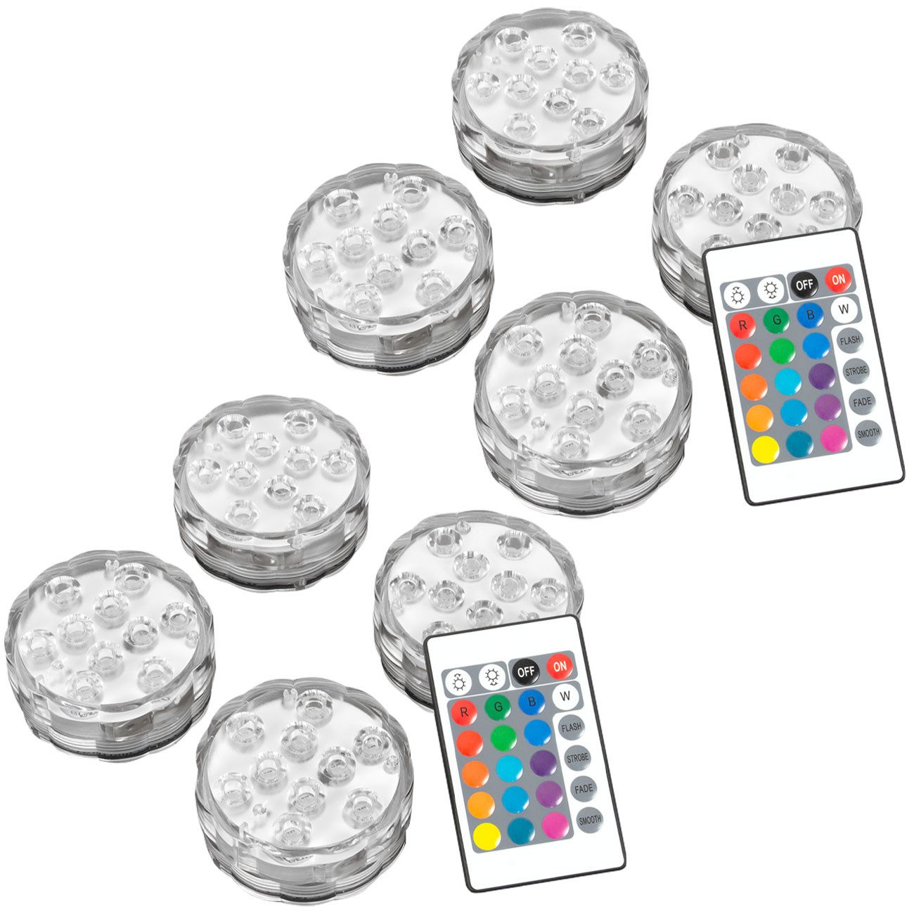 Casativo LED Teichleuchte wasserdichte Dekorationslichter für Vasen und Pools, Fernbedienung, Multicolor-LED, 15 verschiedene Farben, für beeindruckende Lichteffekte unter Wasser