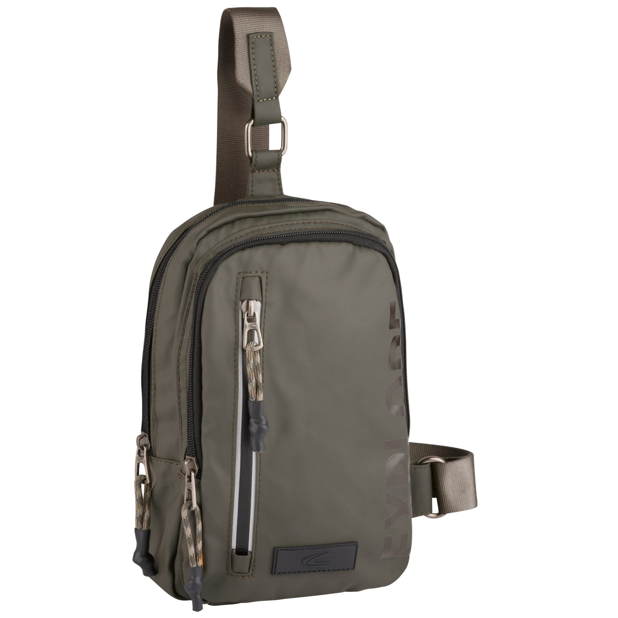 camel active Cityrucksack Explore, wasserabweisendes recyceltes Nylon und reflektierende Reißverschlüsse