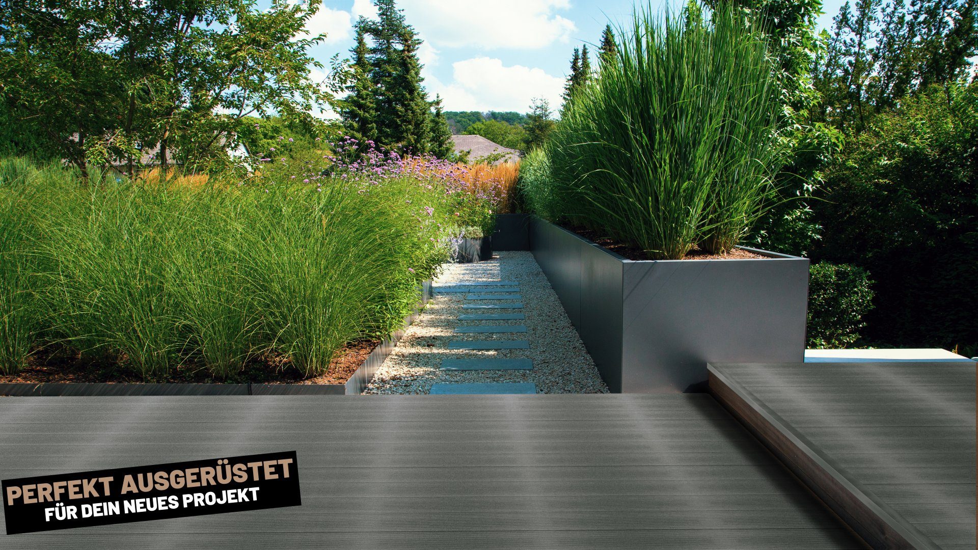 Endorphin Terrassendielen ® 8m² Hellgrau WPC Terrassendielen Komplettset