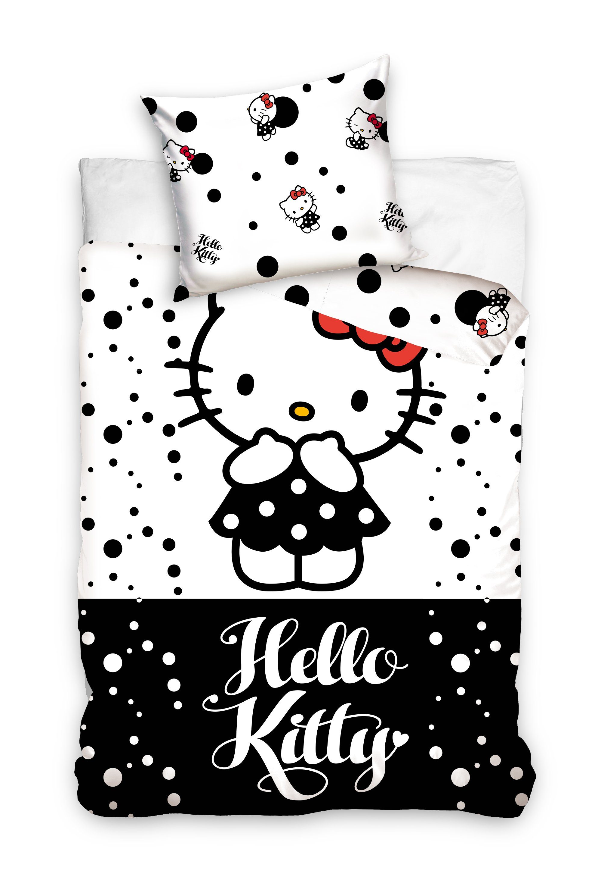 Bettwäsche »Bettwäsche Set Hello Kitty Bettbezug 140 x 200 cm, Kissenbezug  70 x 90 cm, 100% Baumwolle«, Hello Kitty online kaufen | OTTO