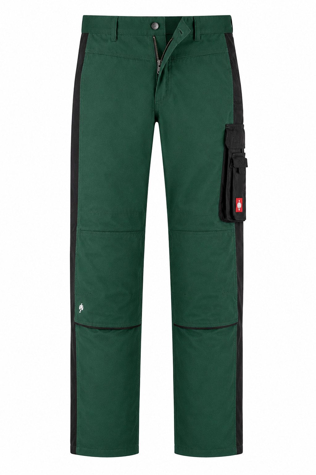Engelbert Strauss Arbeitsbundhose Strauss Bundhose e.s.active Arbeitshose Flexbelt grün/schwarz seitlich dehnbarer Flexbelt-Bund, Reflexbiesen