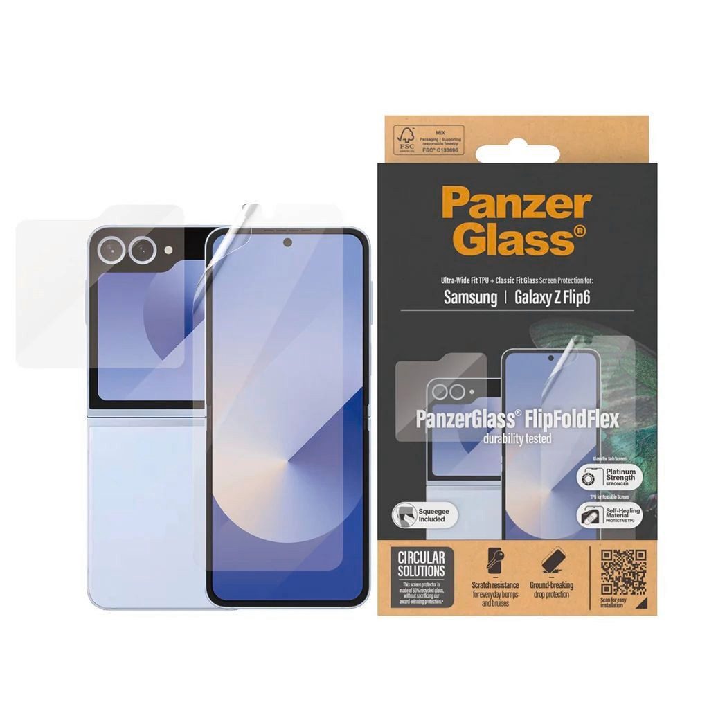 SAFE by PanzerGlass Displayschutzglas Ultra-Wide Fit TPU + Classic Fit Glass Screen Protection für Samsung Galaxy Z Flip6, Displayschutzfolie, Schutzfolie, Bildschirmschutz, kratz- & stoßfest