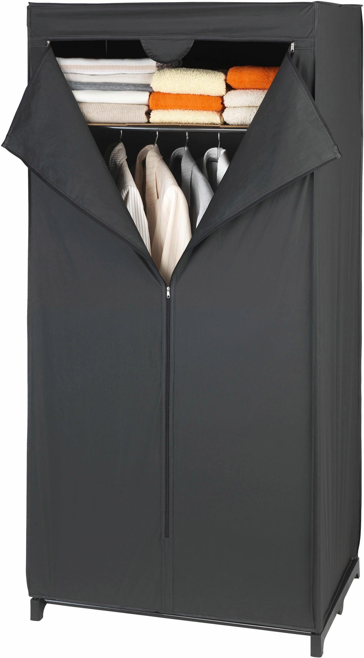 WENKO Kleiderschrank Deep Black Maße (B x H x T): 75 x 160 x 50 cm | Stahlschränke