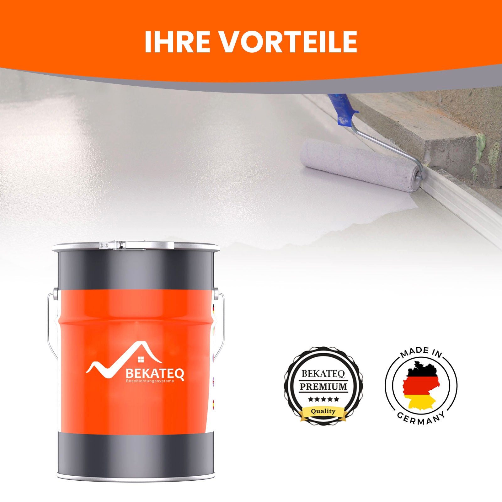 BEKATEQ Fliesenlack Badewannenlack 2,5kg Weiss - 2K PU Wandfliesen Bodenfliesen Lack, Badewannenbeschichtung, Badewannenfarbe - für Acryl, Emaille, GFK, Waschbecken, Duschtasse, Duschwanne LS-410