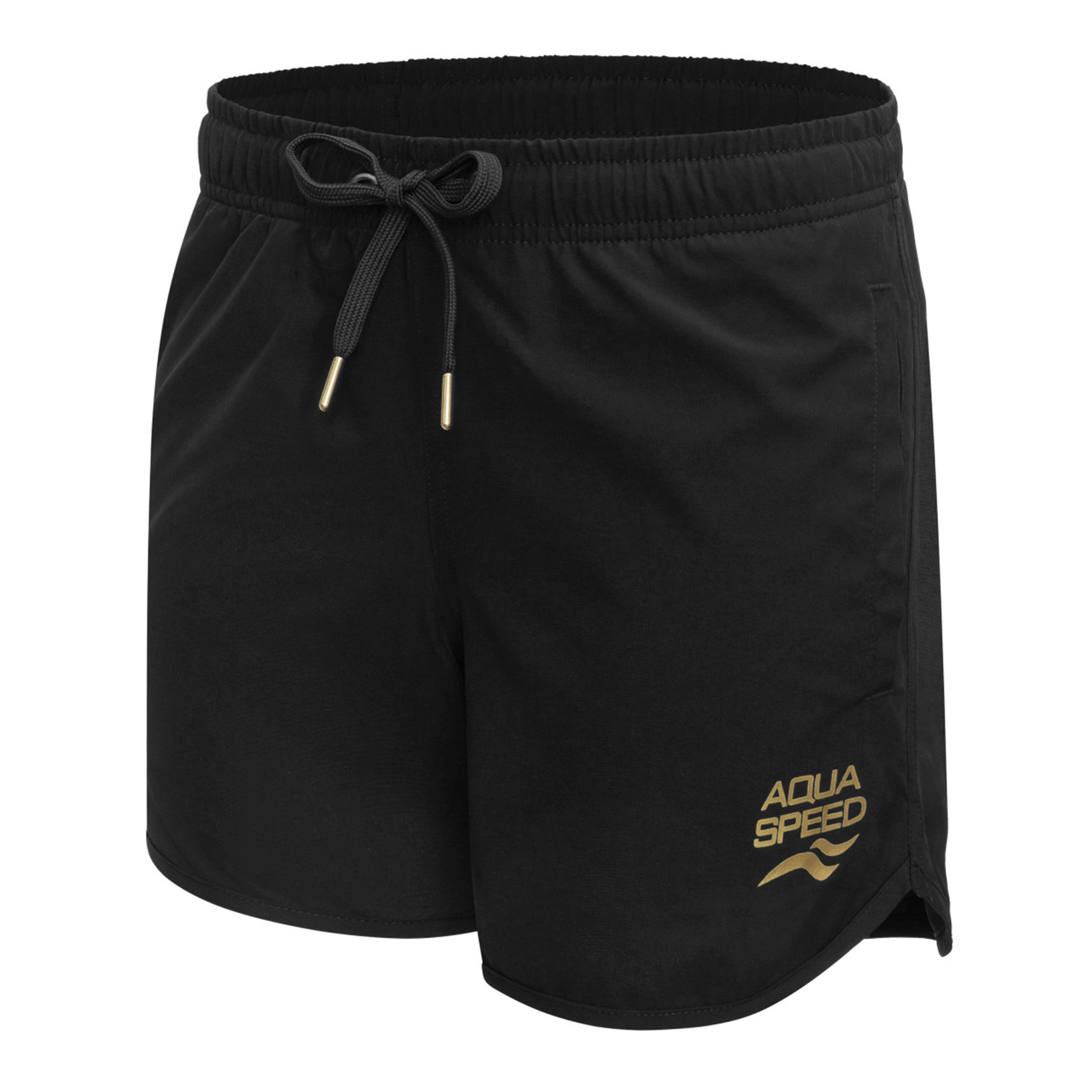Aqua Speed Boardshorts (Schwimmshorts lang – elastisch, bequem & sportlich für Strand) Sanftes Schwarz in S – formstabil, luftig & ideal für heiße Tage