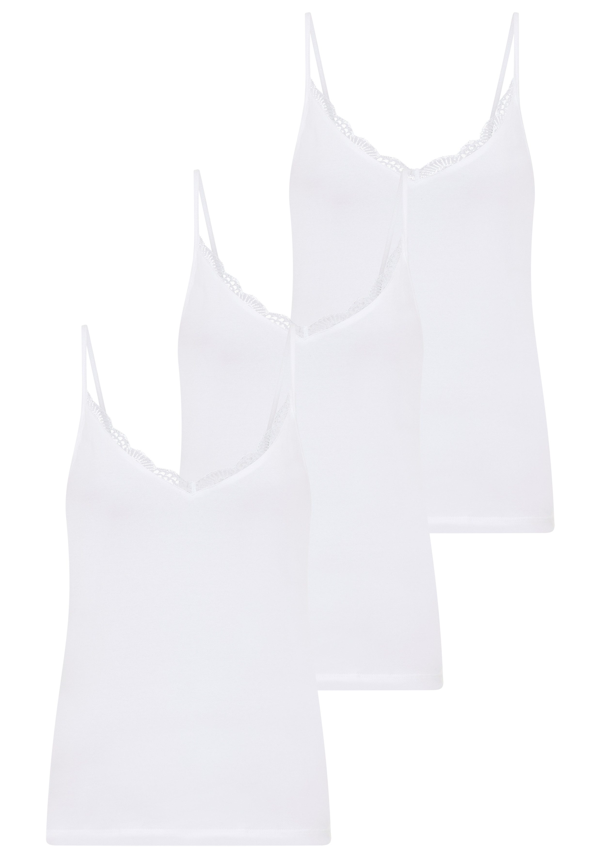 YSABEL MORA Unterhemd BASIC COLLECTION COTTON WITH LACE (3er Pack) das perfekte Basic-Top für jeden Tag
