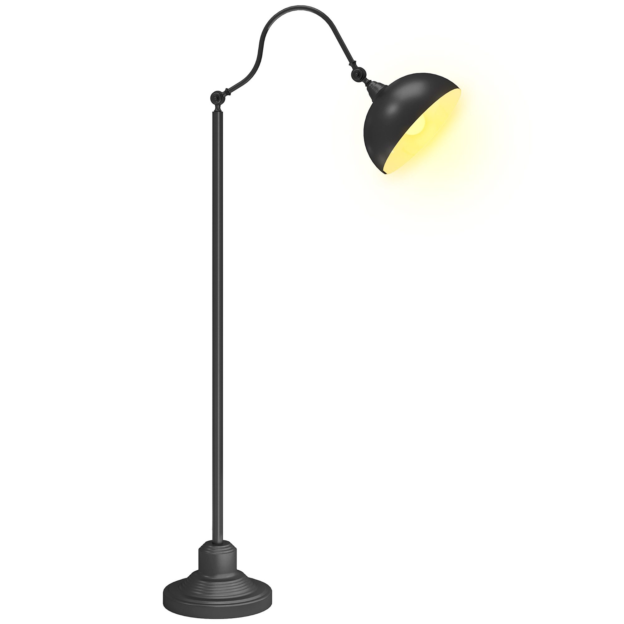 Stehlampe mit E27 Fassung, Stehleuchte mit verstellbarem Lampenschirm
