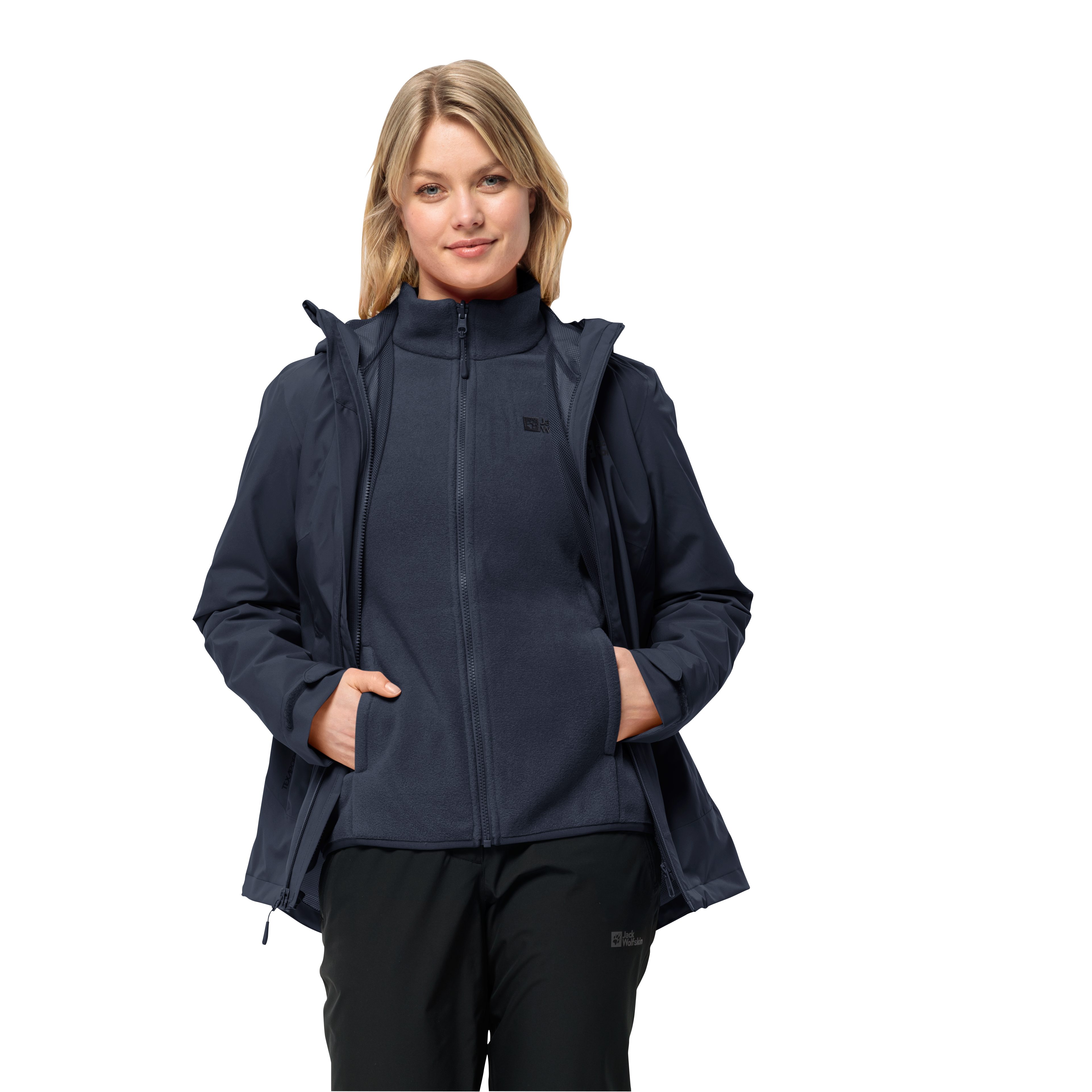 Jack Wolfskin 3-in-1-Funktionsjacke MOONRISE 3IN1 JKT W mit wasserabweisenden Reißverschlüssen