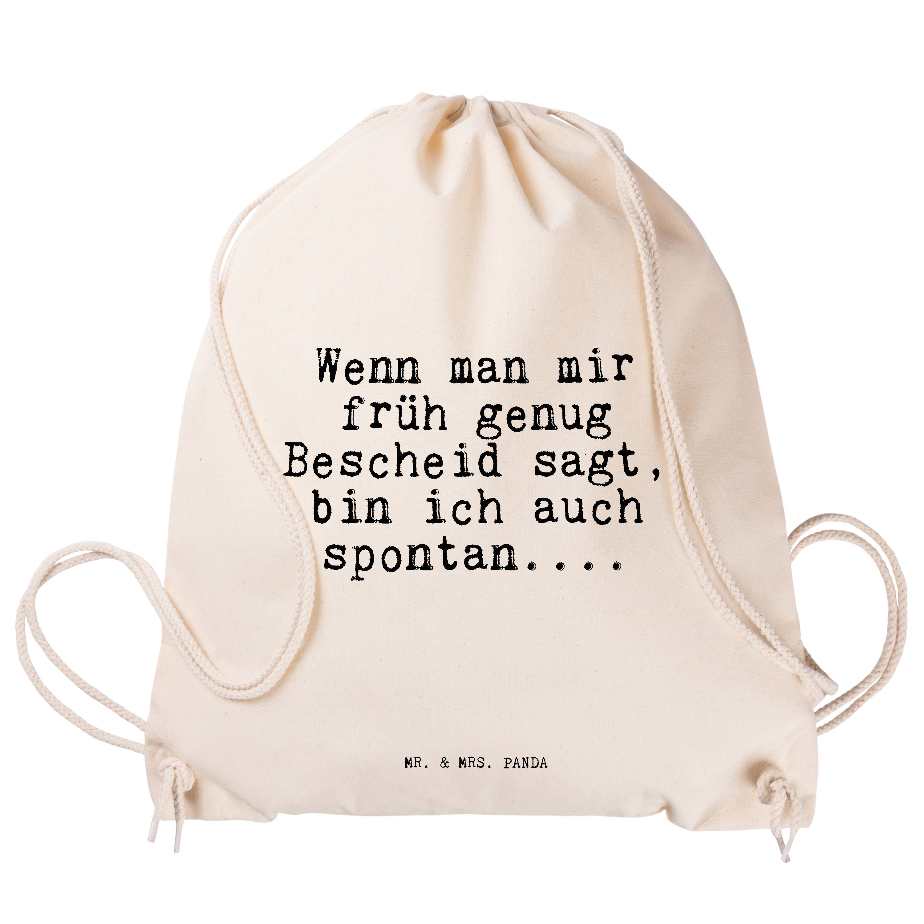 Stoffbeutel, Wenn Transparent Spruch, - Panda Sporttasche Mr. mir - W Geschenk, Mrs. (1-tlg) & früh... man
