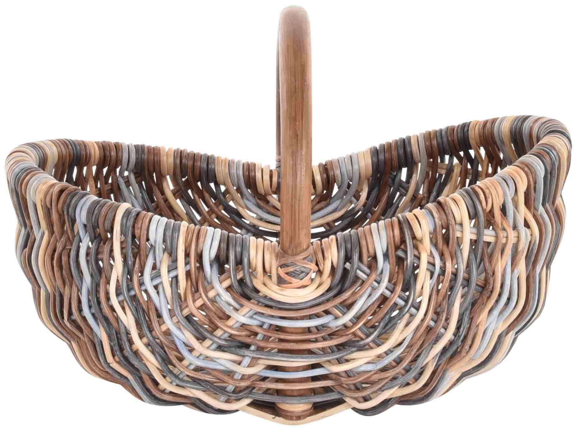 Krines Home Einkaufskorb Rattankorb mit Bügel zum Einkaufen Einkaufskorb geflochten Tragekorb, leicht und stabil mit Griff Bügelkorb Shopper