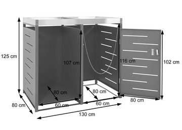 MCW Mülltonnenbox MCW-H40-B, Mit Kippvorrichtung, Abschließbar (Schlüssel und/oder Sicherheitscode)