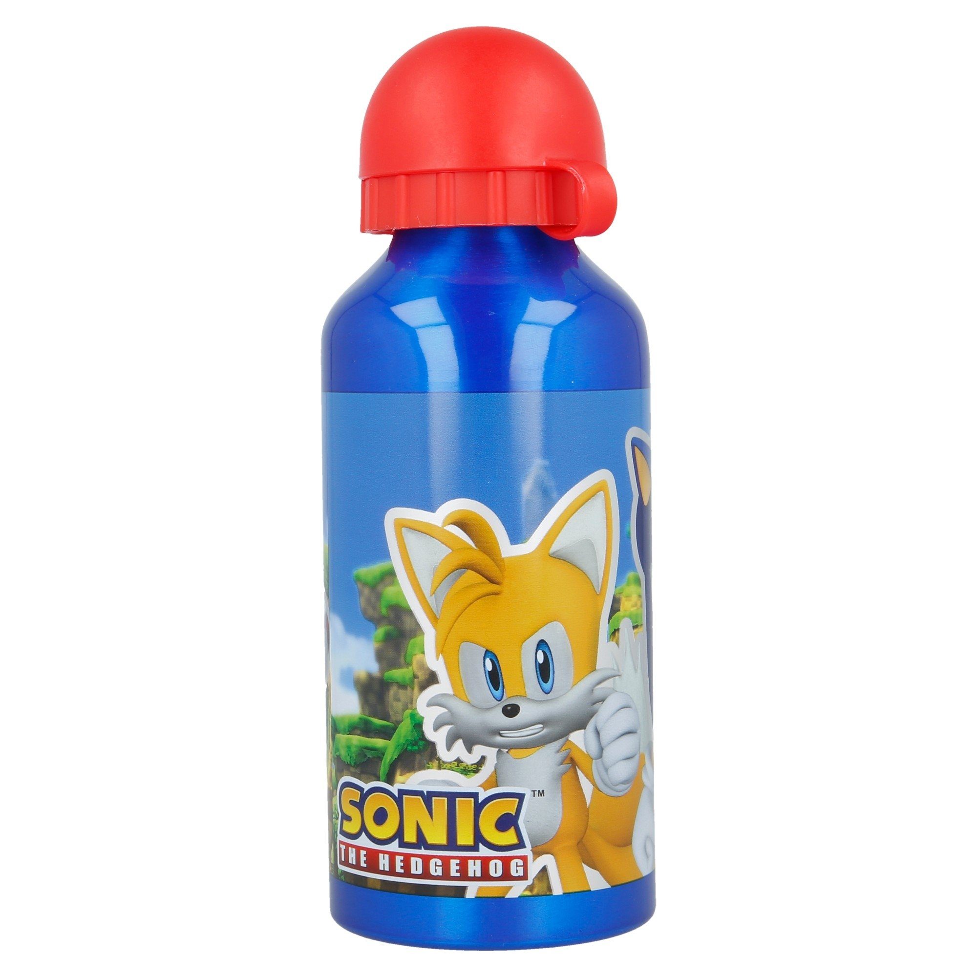 Sonic The Hedgehog Lunchbox Sonic the Hedgehog 4 teiliges Lunch Set, Kunstsoff, (4-tlg), Brotdose mit 3 Kammern Alu-Trinkflasche besteck