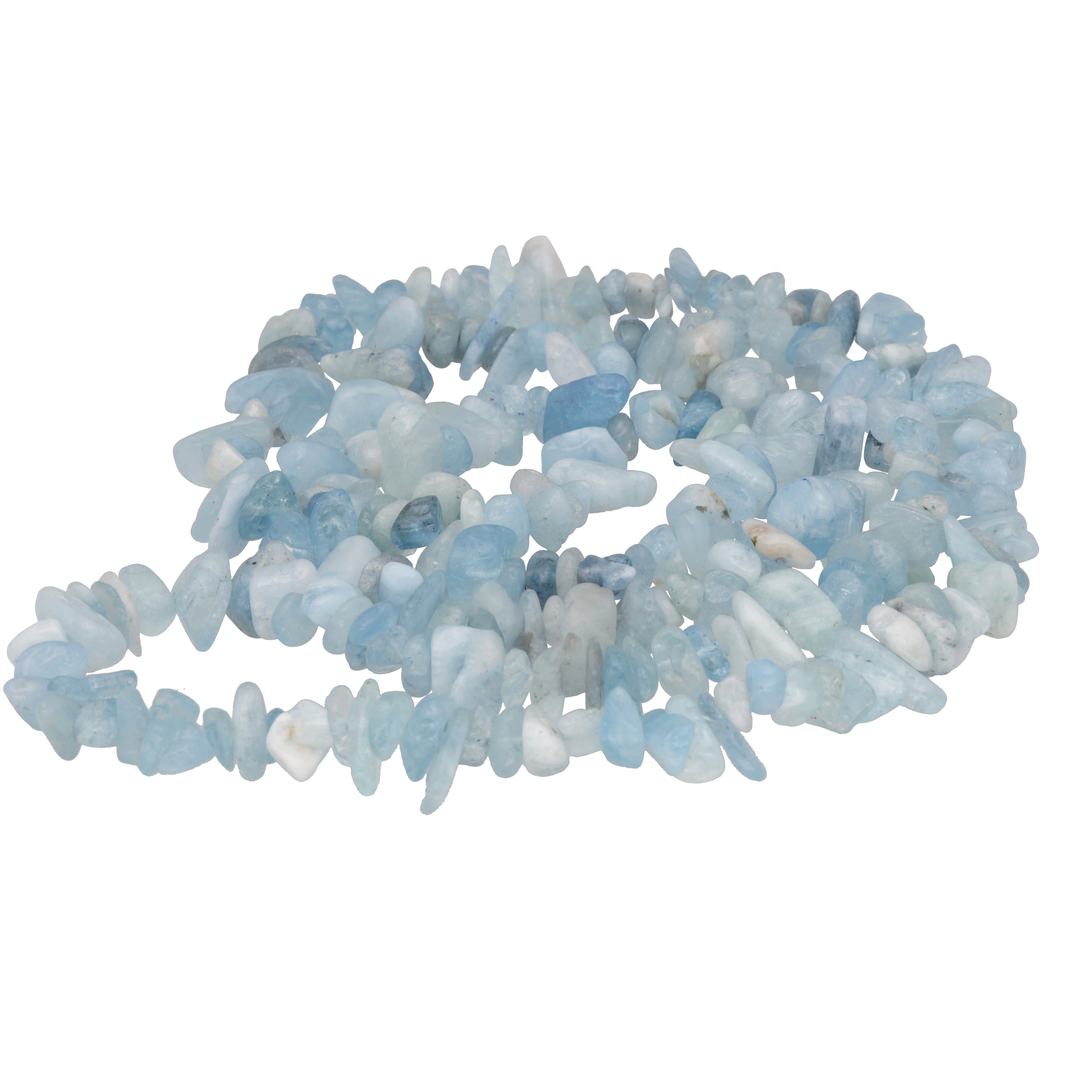 Lebensquelle Plus Kette ohne Anhänger Aquamarin Splitterkette, 90 cm