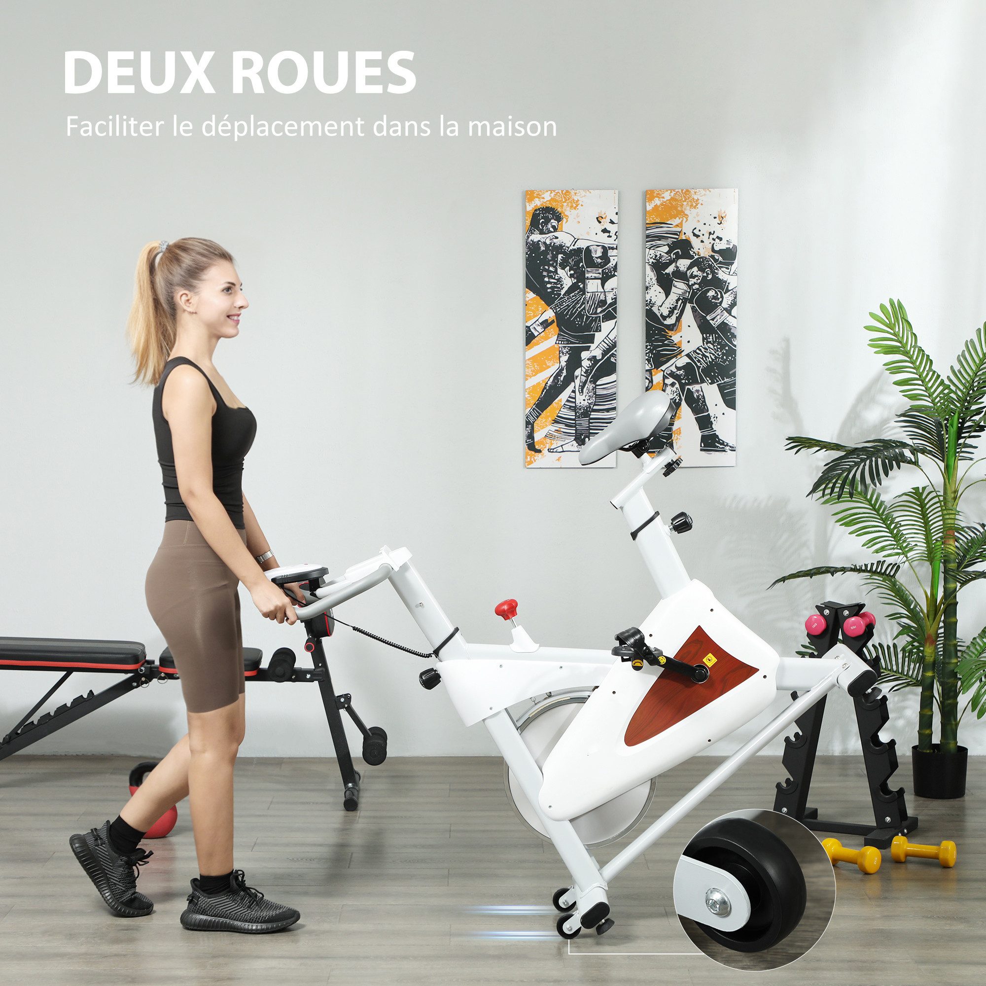BAYMATE Heimtrainer 136 kg belastbar, stationäres Heimtrainer-Fahrrad, Indoor-Cycling-Bike (mit besonders komfortablem Sattel)