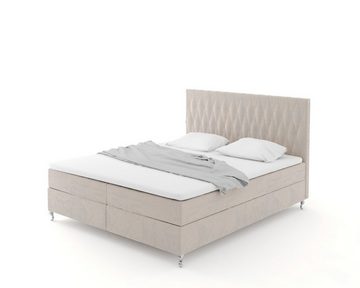 Sofa Dreams Boxspringbett Vanaveral (Designerbett Bett, inklusive Topper und Matratze), mit Bettkasten, viele Stoffe und Farben, alle Größen