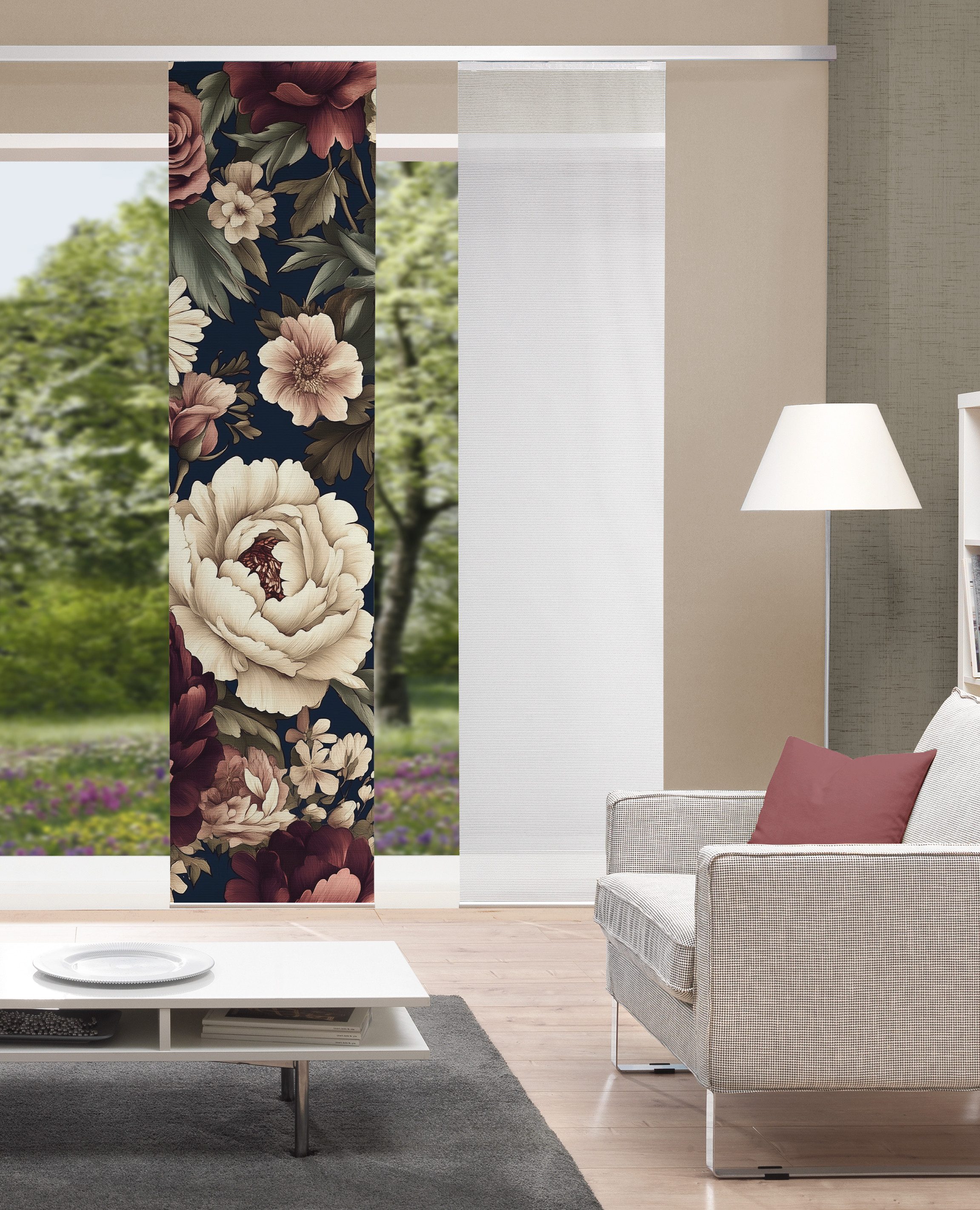Vision S Schiebegardine LAZLO (1 St), Paneelwagen, halbtransparent, Polyester, digital bedruckt