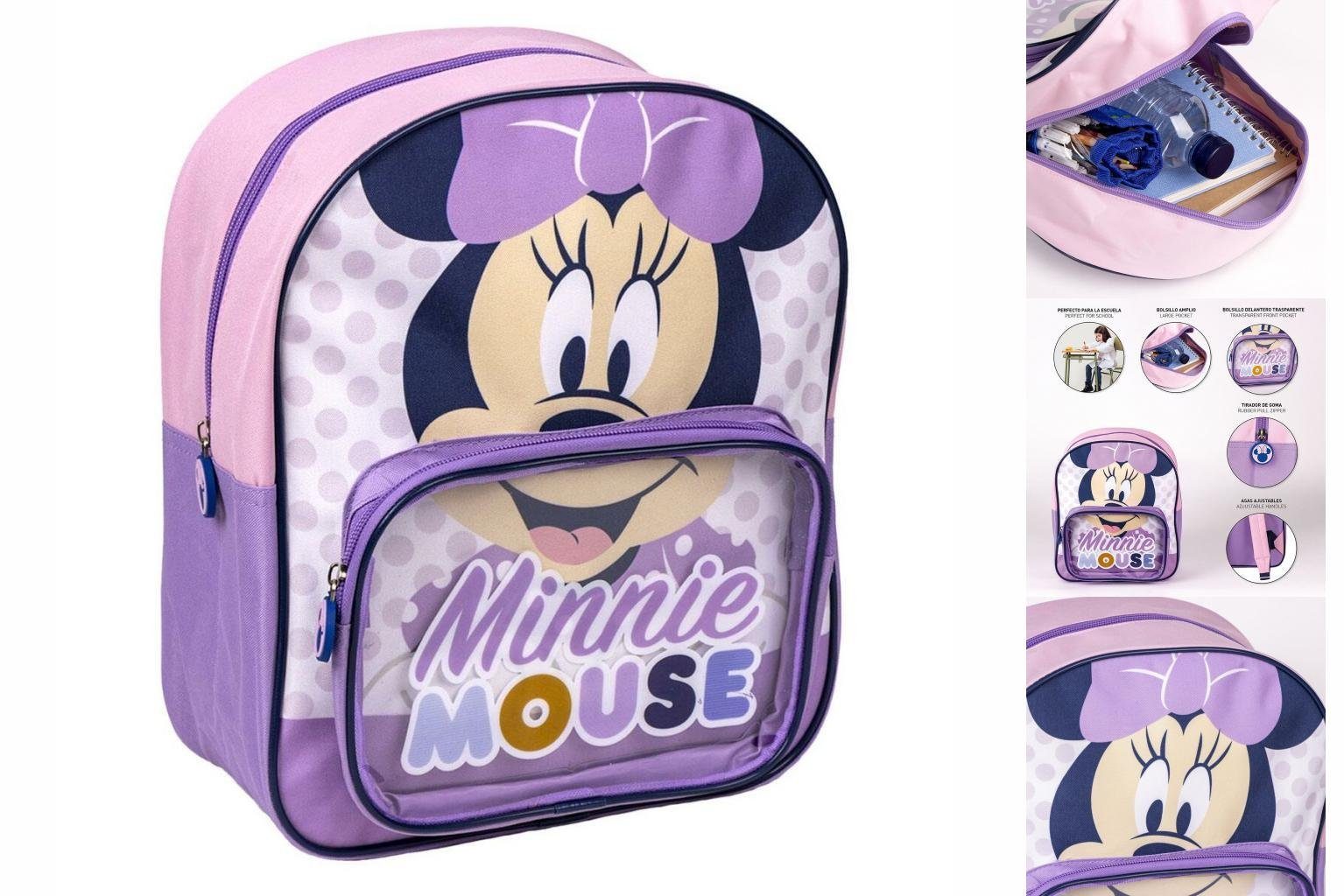 Disney Minnie Mouse Rucksack Kinder-Rucksack Minnie Mouse Durchsichtig Rosa
