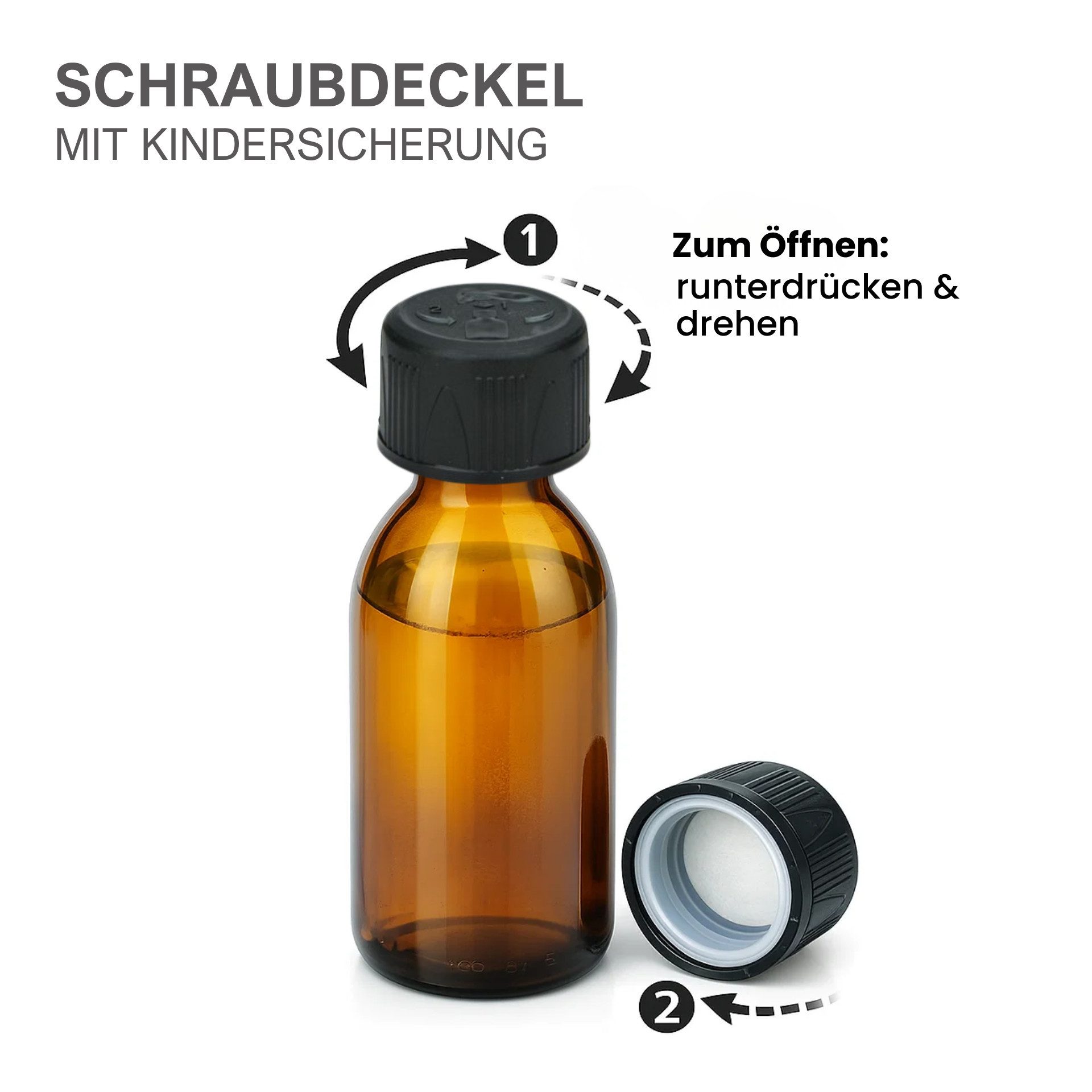 mikken Vorratsglas 10x Apothekerflasche 500ml braun mit Schraubverschluss Medizinflasche, (10er Set), Apothekerqualität, UV-Schutz – Bild 5 von 5