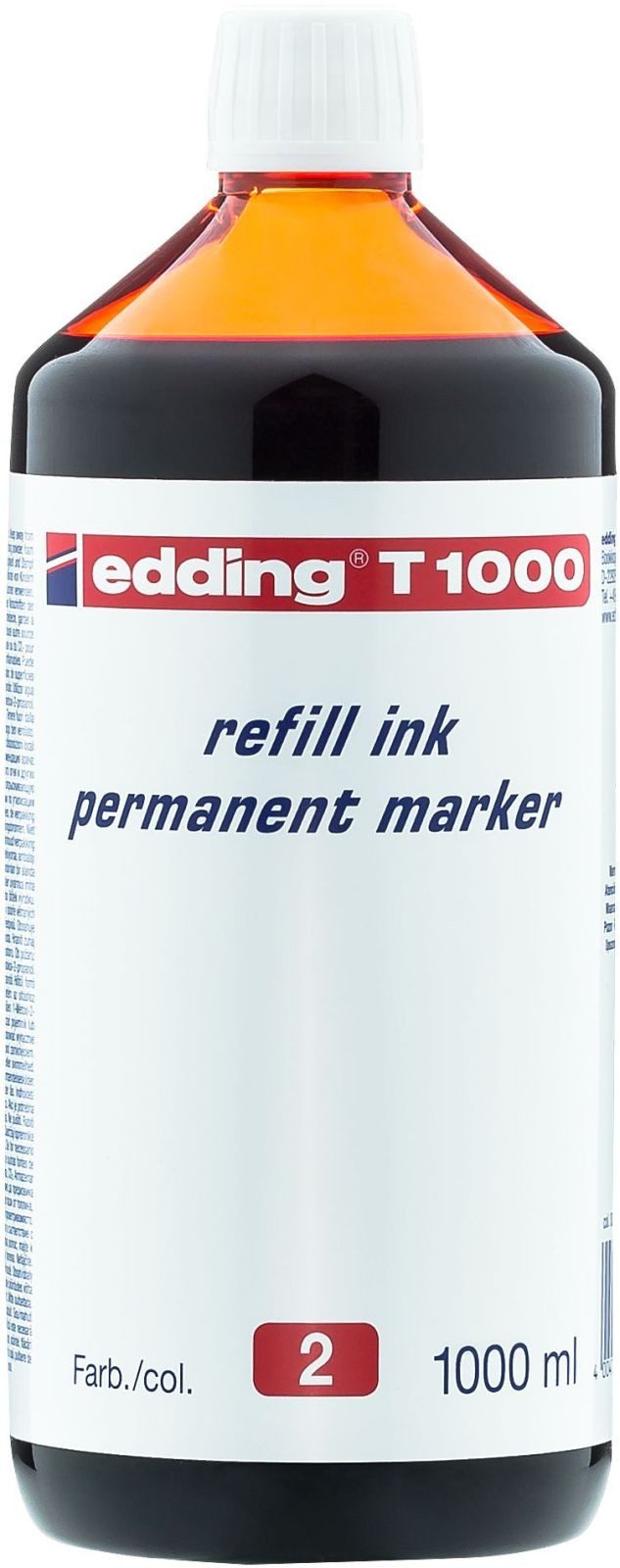 edding Füllhalter Nachfülltinte edding T 1000 für edding Permanentmarker 1000ml rot