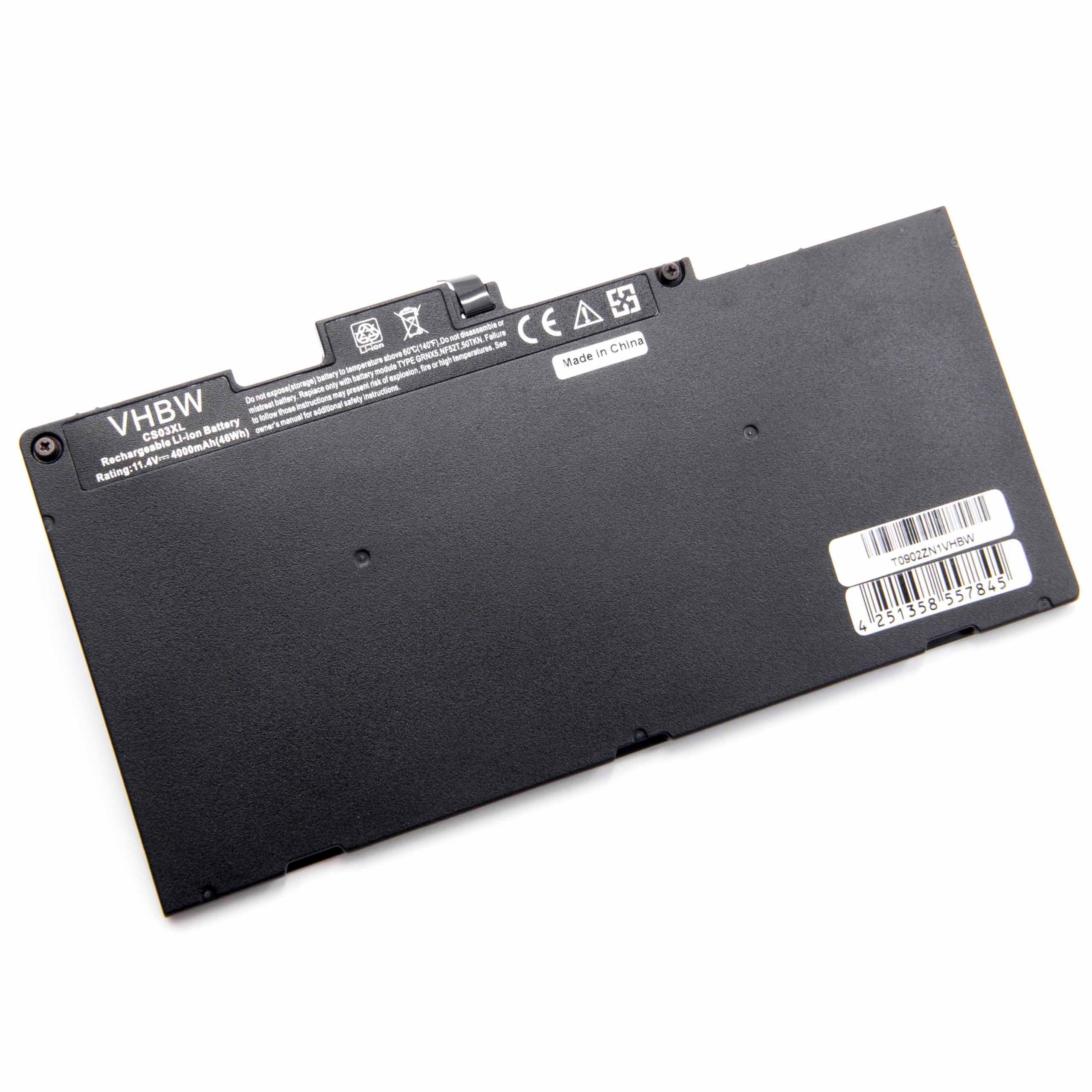 vhbw kompatibel mit HP ZBook 15u G4(Z9L67AW), 15u G4 (Z9L67AW) Laptop-Akku Li-Polymer 4000 mAh (11,4 V)