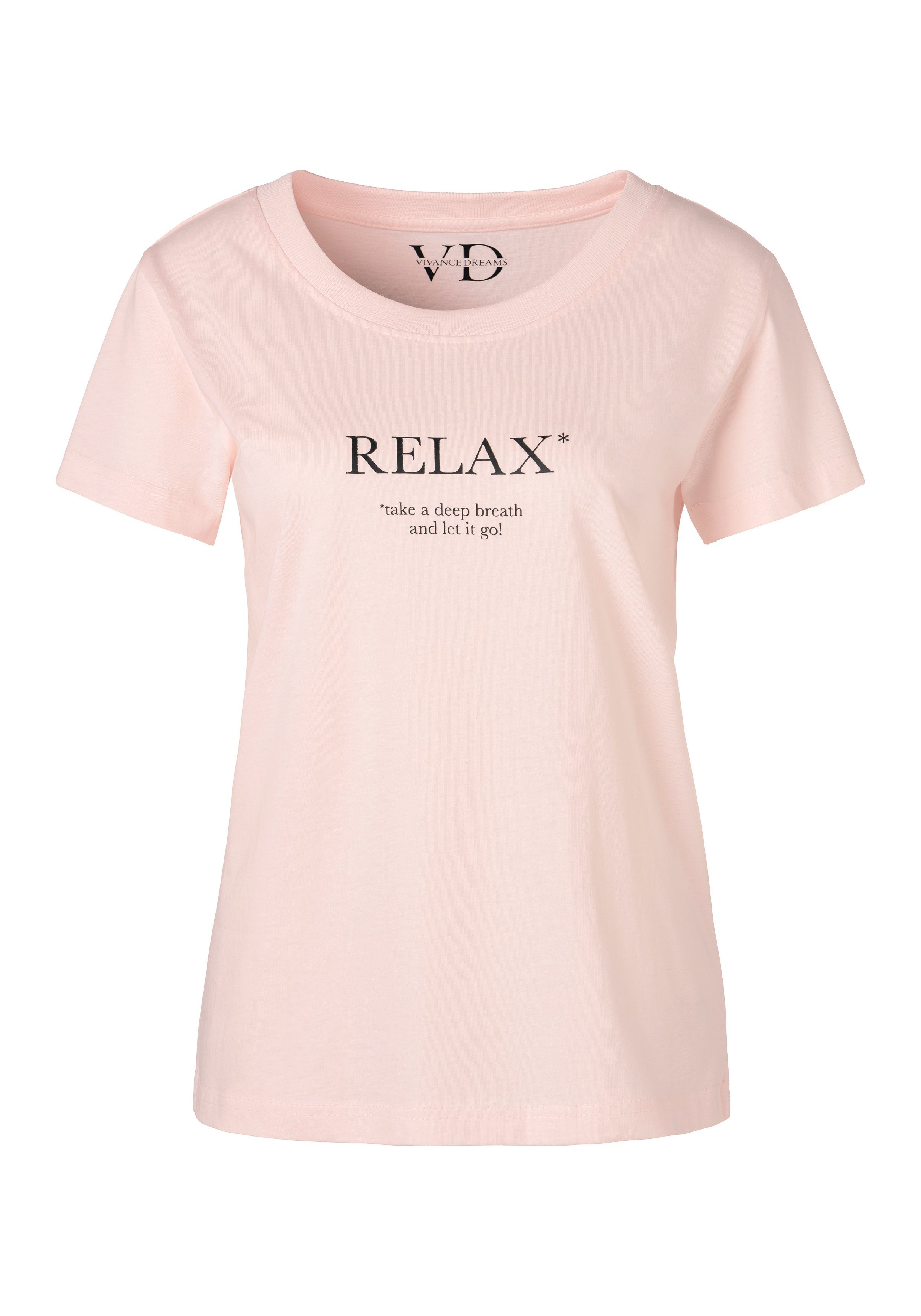 Vivance Dreams Pyjamaoberteil (1-teilig) mit Statementdruck