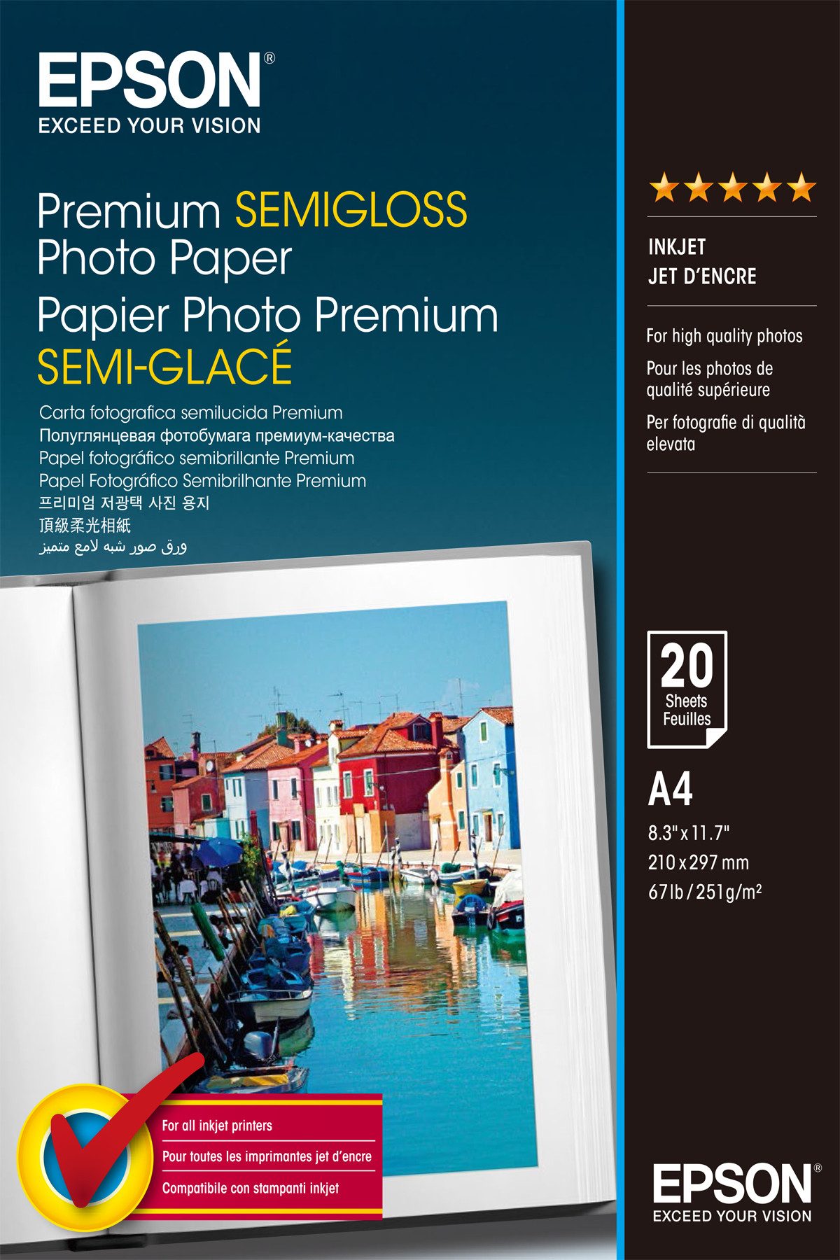 Epson Fotopapier Premium seidenmatt C13S041332 (A4-20 Bl Tintenpatrone