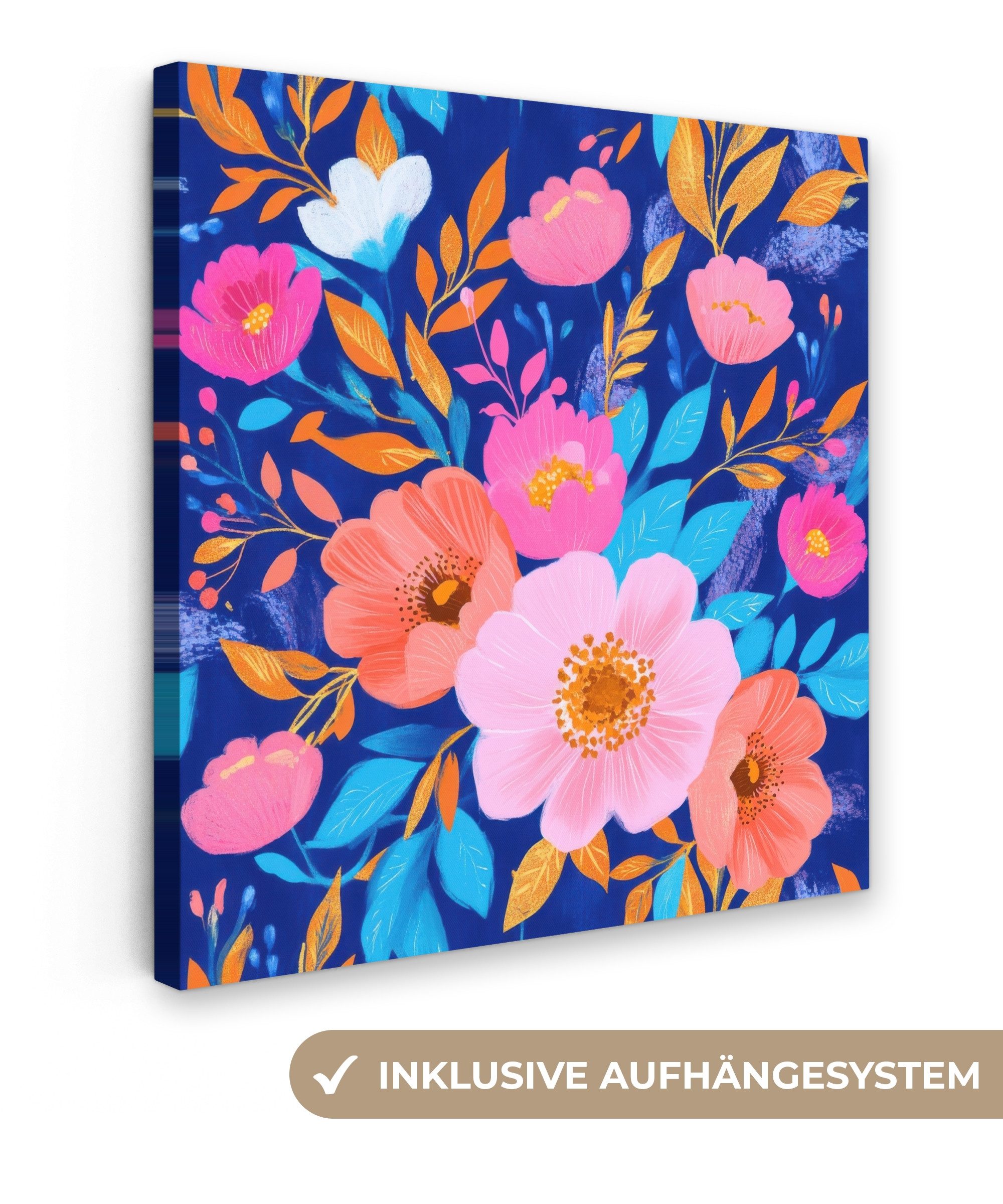 OneMillionCanvasses® Leinwandbild Blumen - Blau - günstig online kaufen