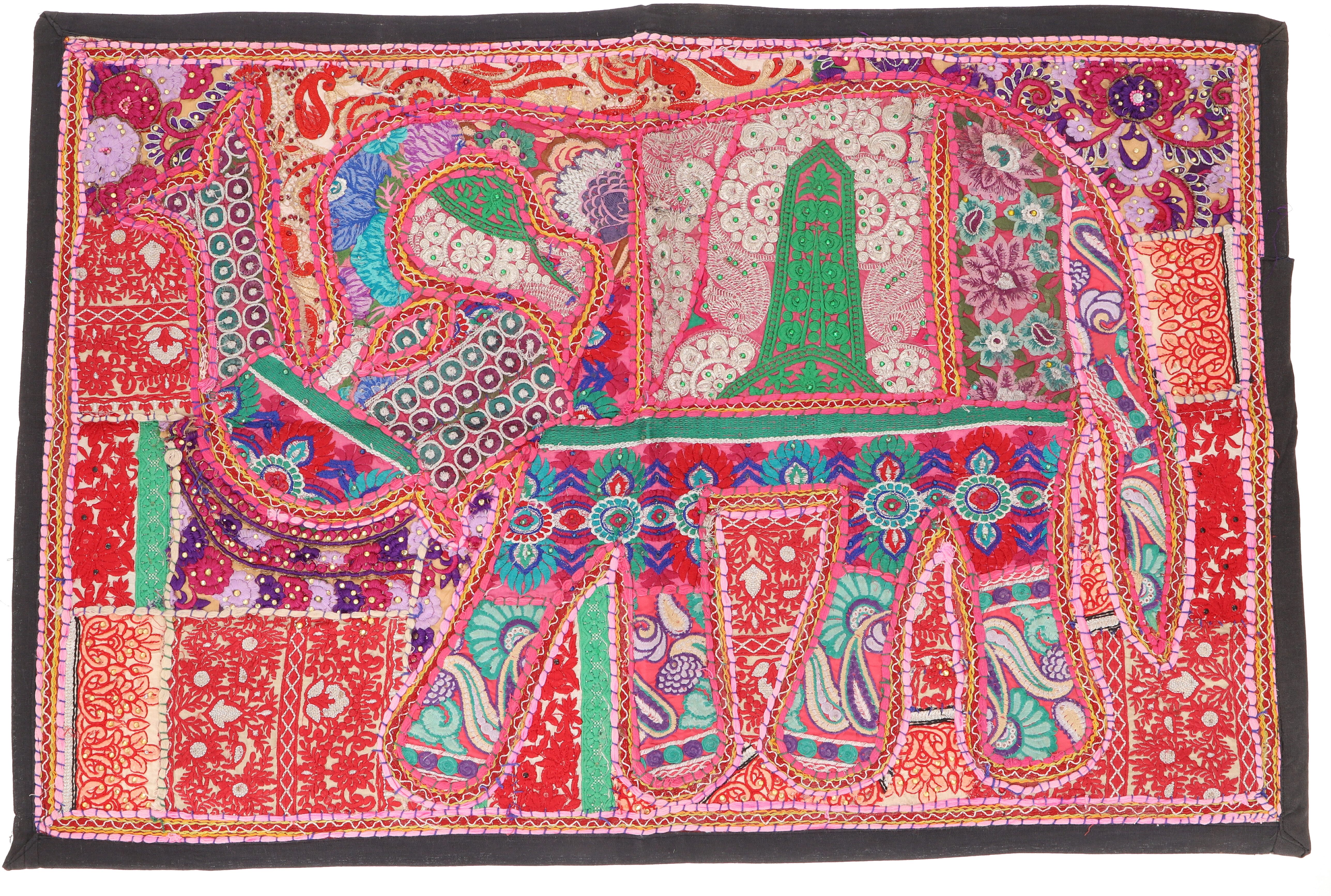 Guru-Shop Wandteppich Indischer Wandteppich Patchwork Wandbehang.., Höhe: 65 mm