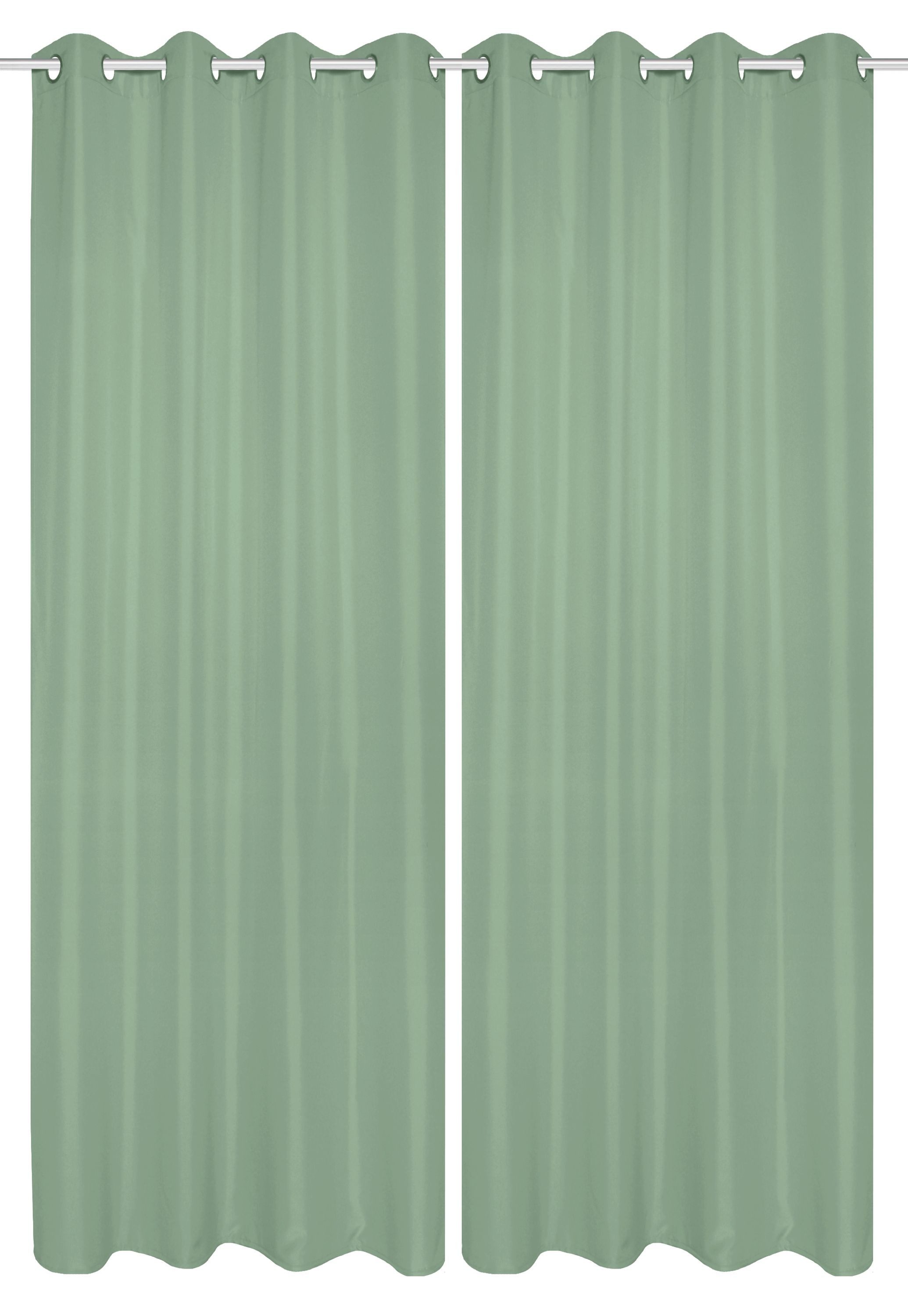 HOME WOHNIDEEN Vorhang 53350 Ösenschal doppelpack ATLANTIK, blickdicht, 235x140 cm (2 St), Ösen, blickdicht, 100% Polyester