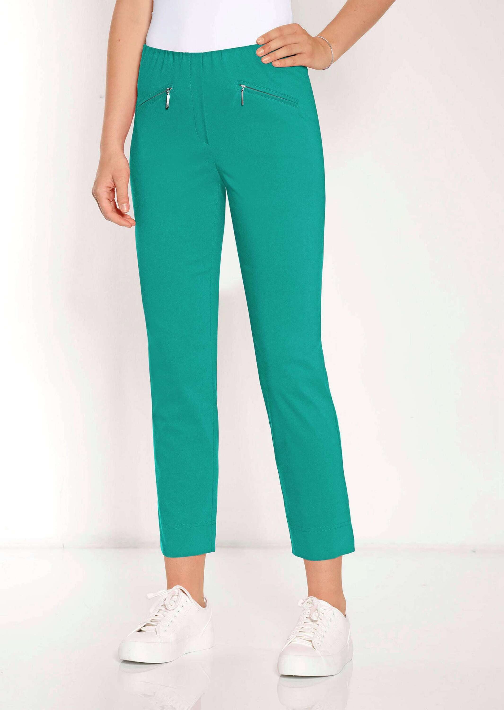 GOLDNER 7/8-Caprijeans Kurzgröße: Komfortable 7/8-Slim Fit Hose mit Schlupfbund und Stretchanteil